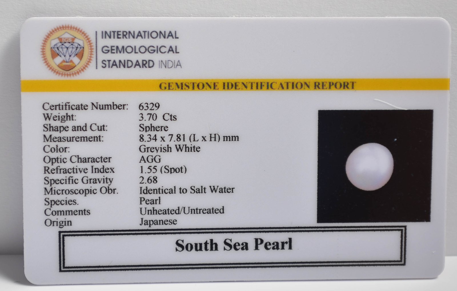 DSP3064 2 2 SOUTH SEA PEARL 3.7 Ct.