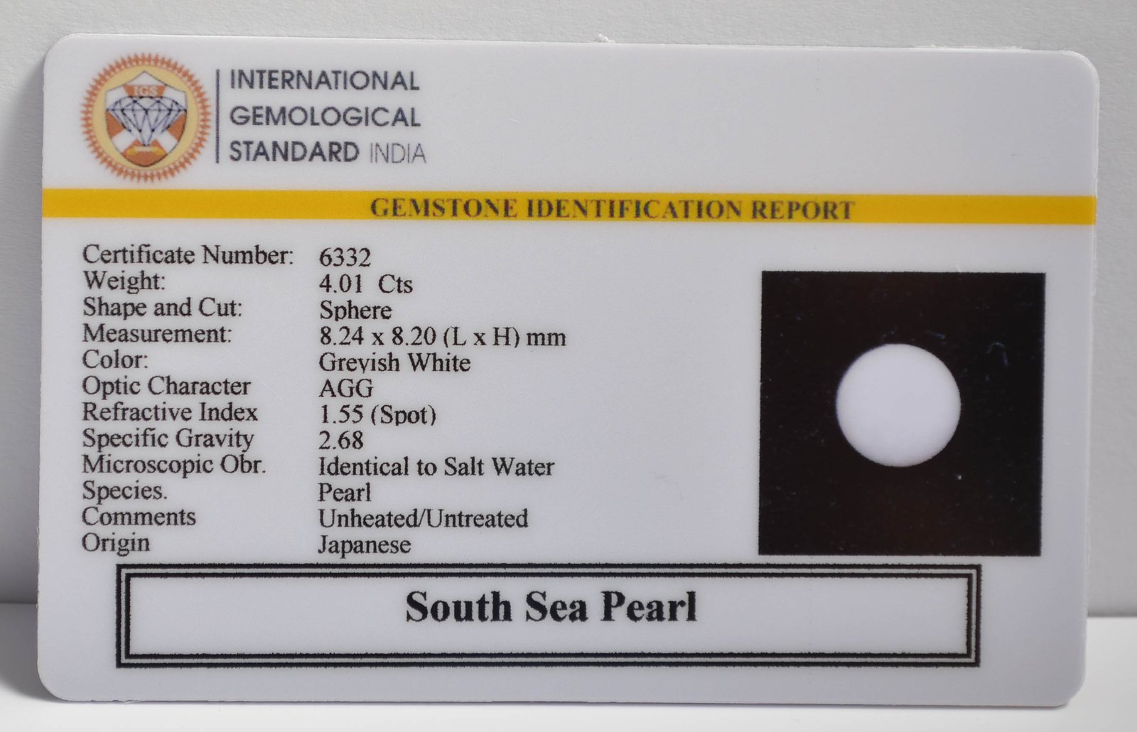 DSP3067 2 2 SOUTH SEA PEARL 4.01 Ct.