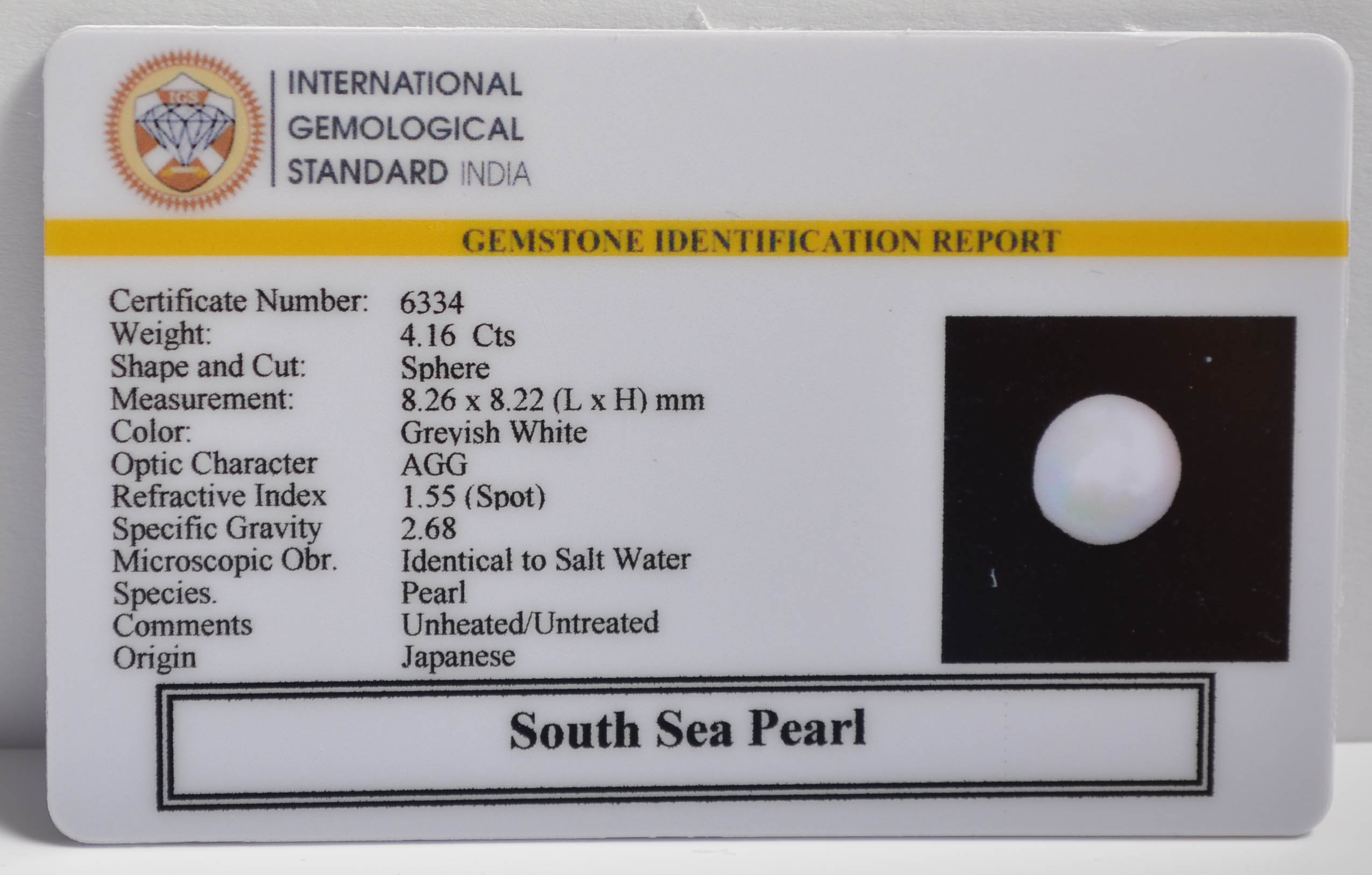 DSP3069 2 SOUTH SEA PEARL 4.16 Ct.