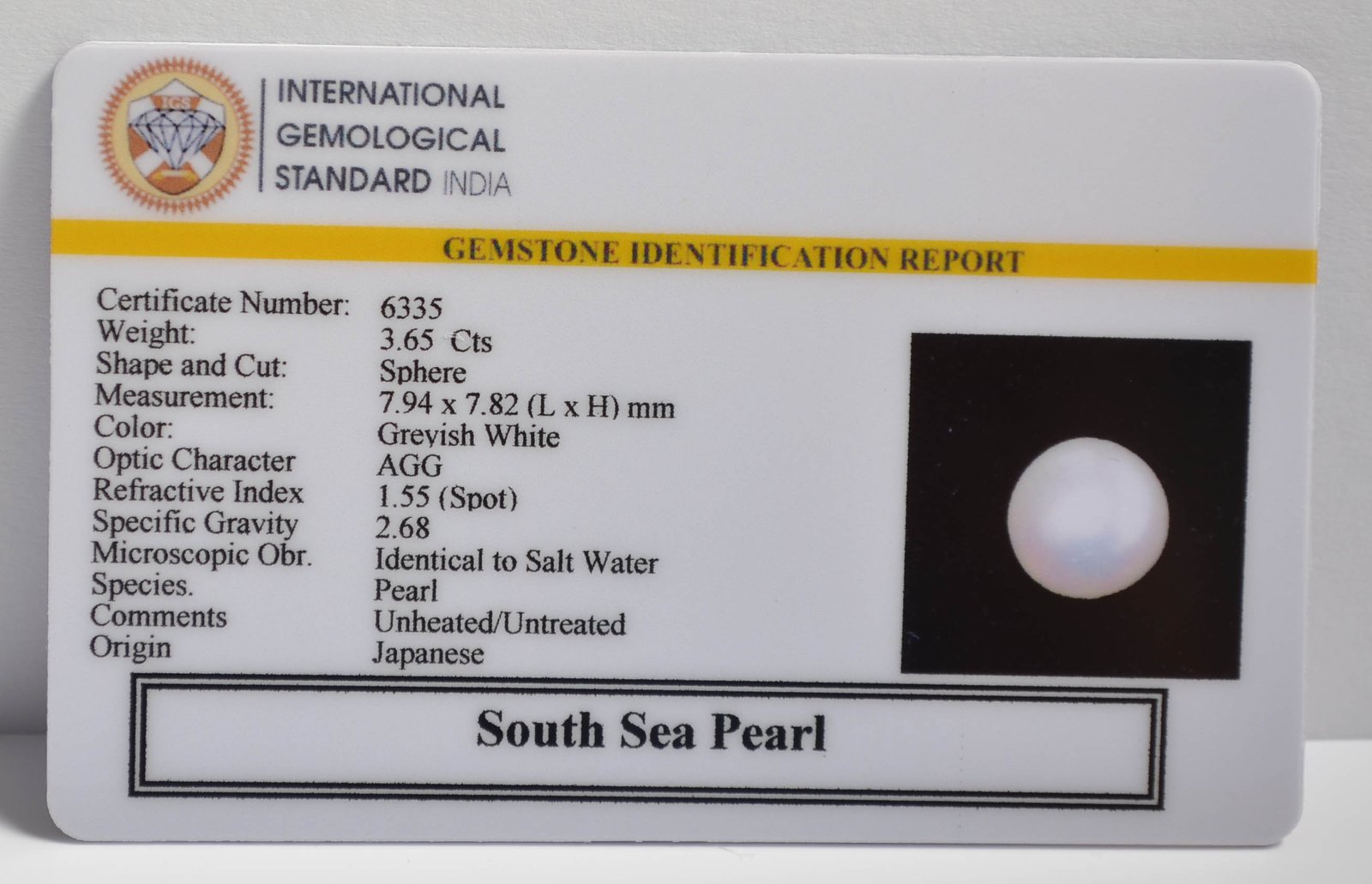 DSP3070 2 2 SOUTH SEA PEARL 3.65 Ct.