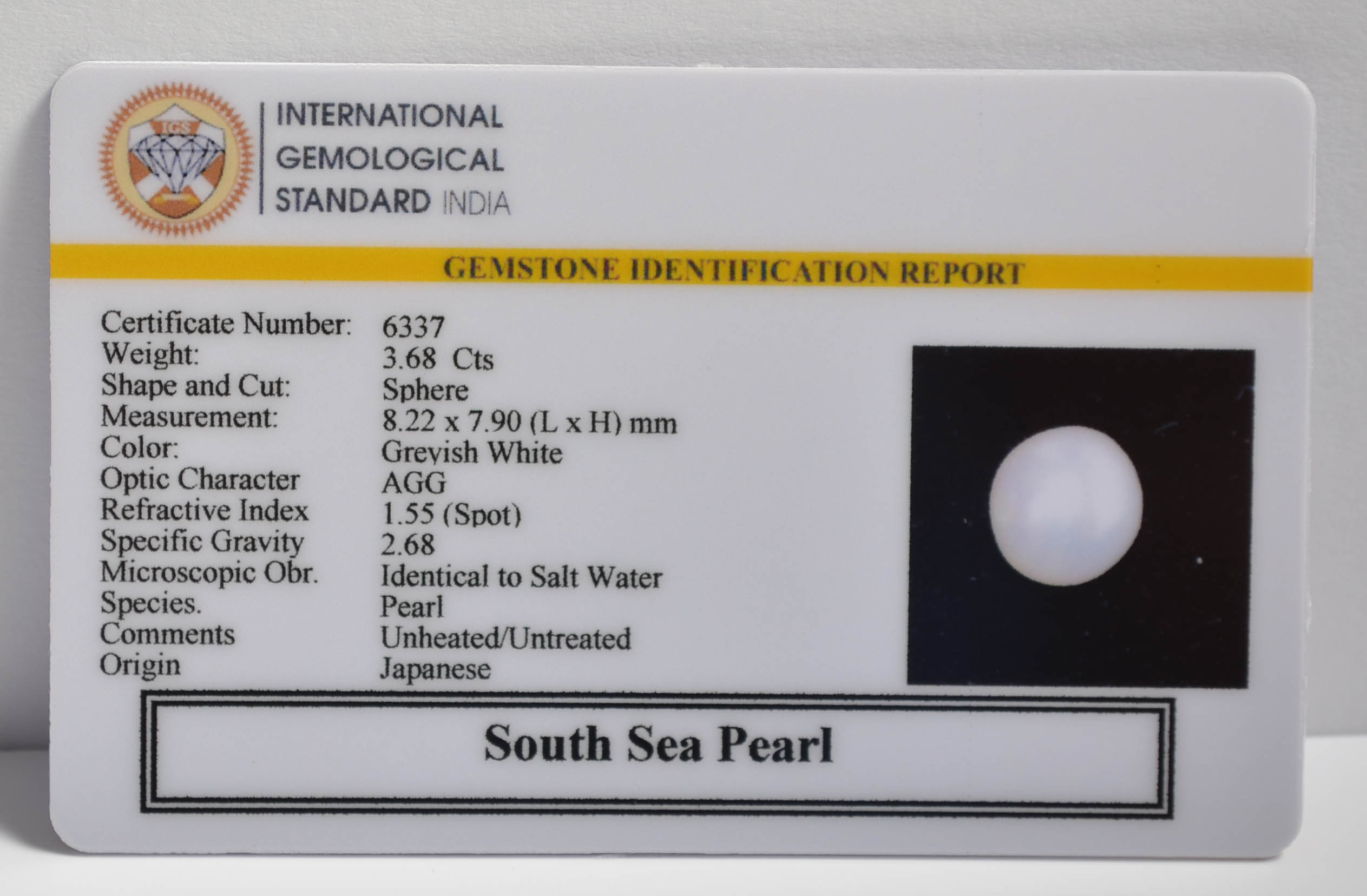 DSP3072 2 SOUTH SEA PEARL 3.68 Ct.