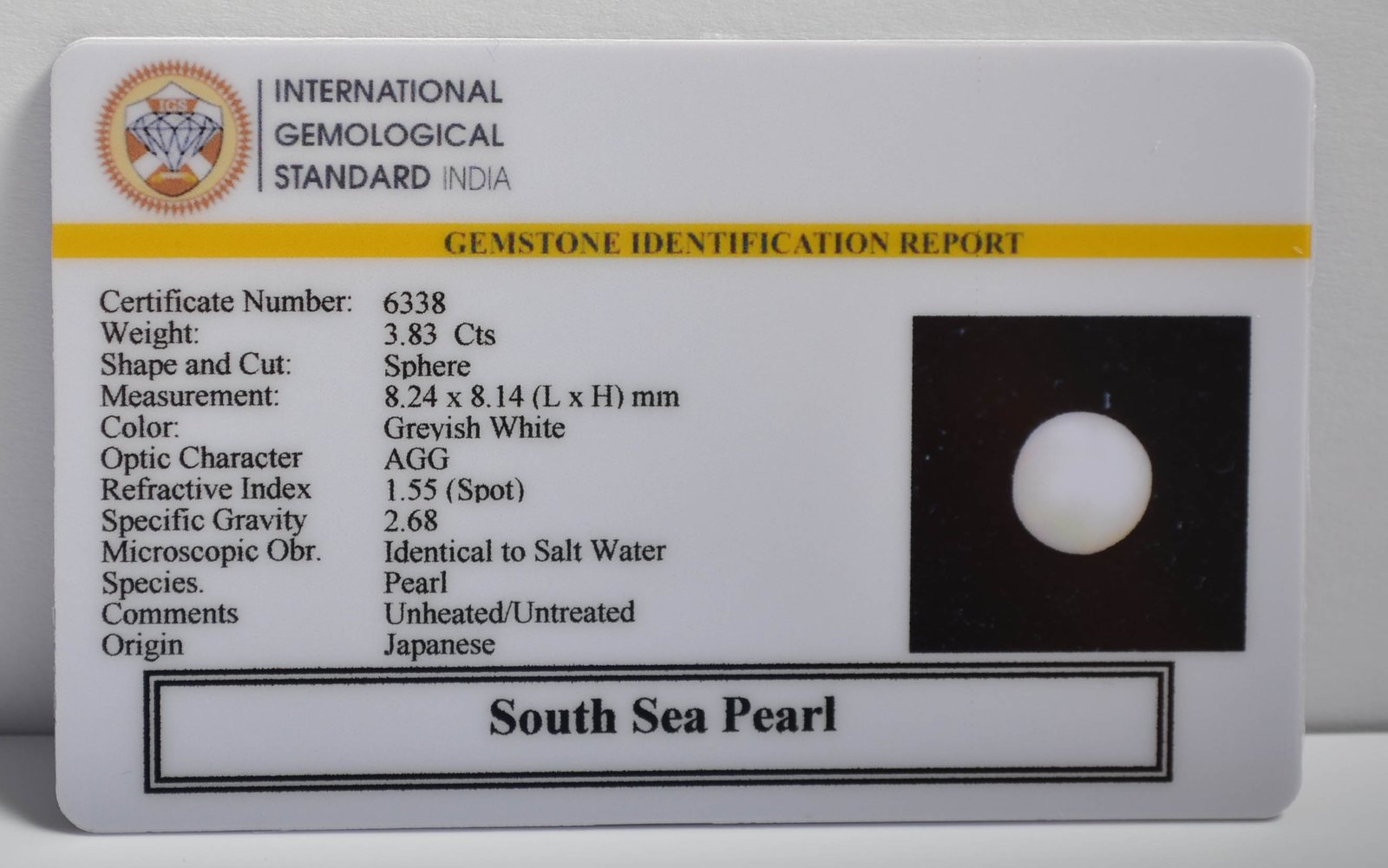 DSP3073 2 2 SOUTH SEA PEARL 3.83 Ct.