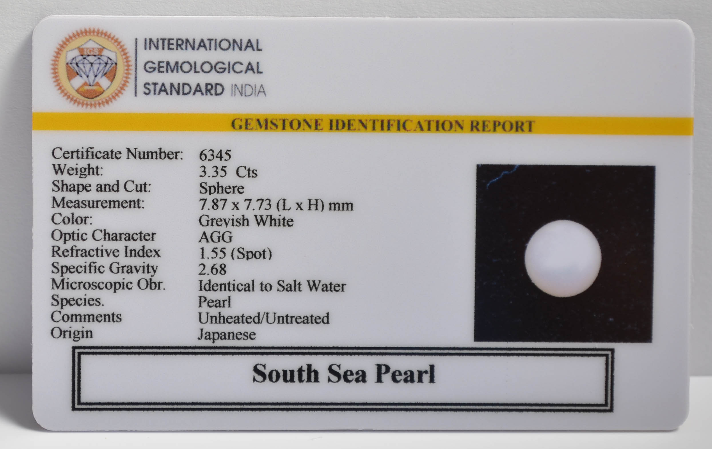 DSP3079 2 SOUTH SEA PEARL 3.35 Ct.