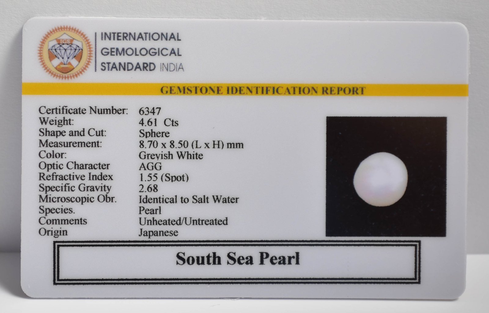 DSP3081 2 2 SOUTH SEA PEARL 4.61 Ct.