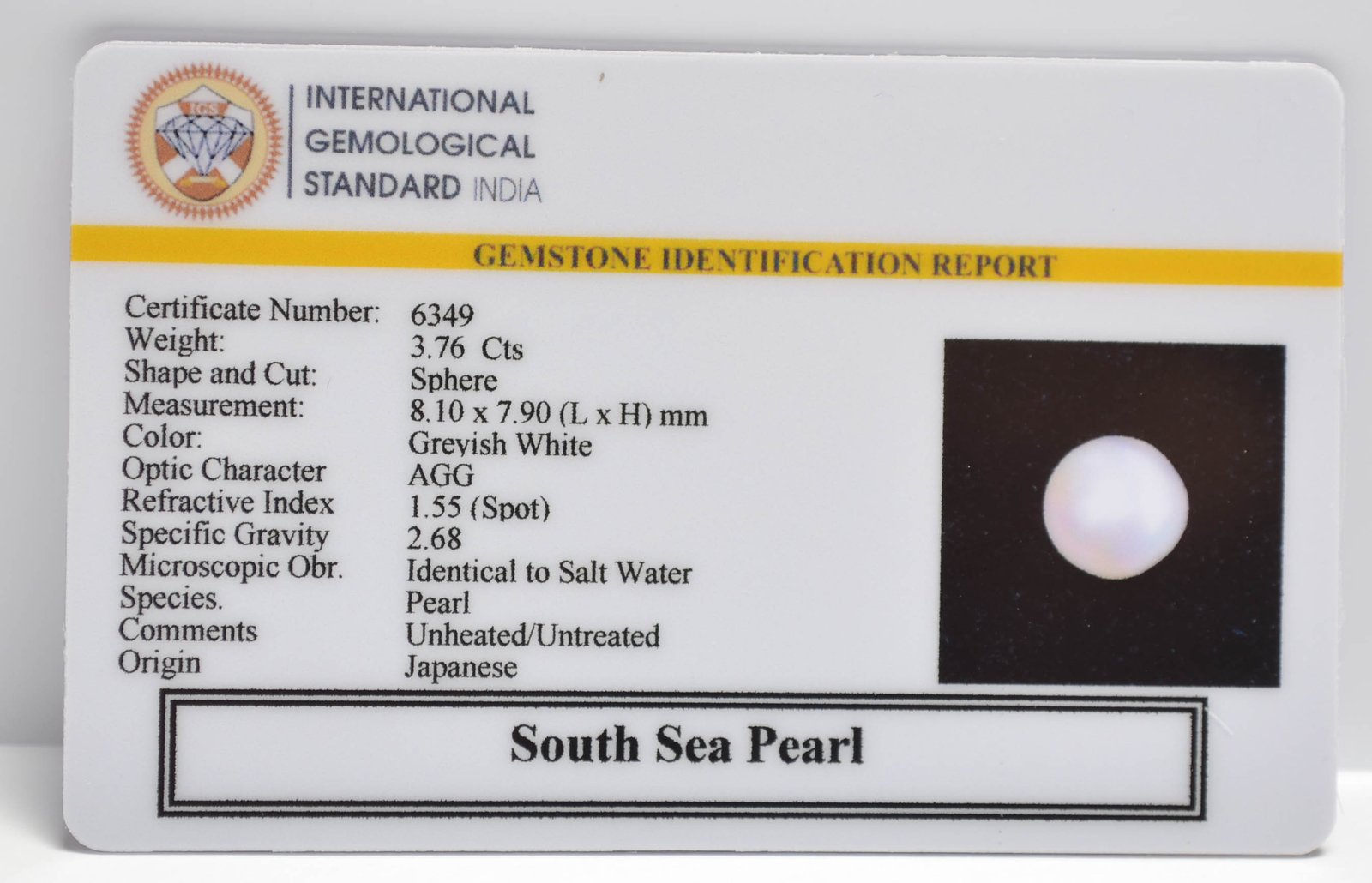 SOUTH SEA PEARL 3.76 Ct. 3 DSP3083 2 2 SOUTH SEA PEARL 3.76 Ct.