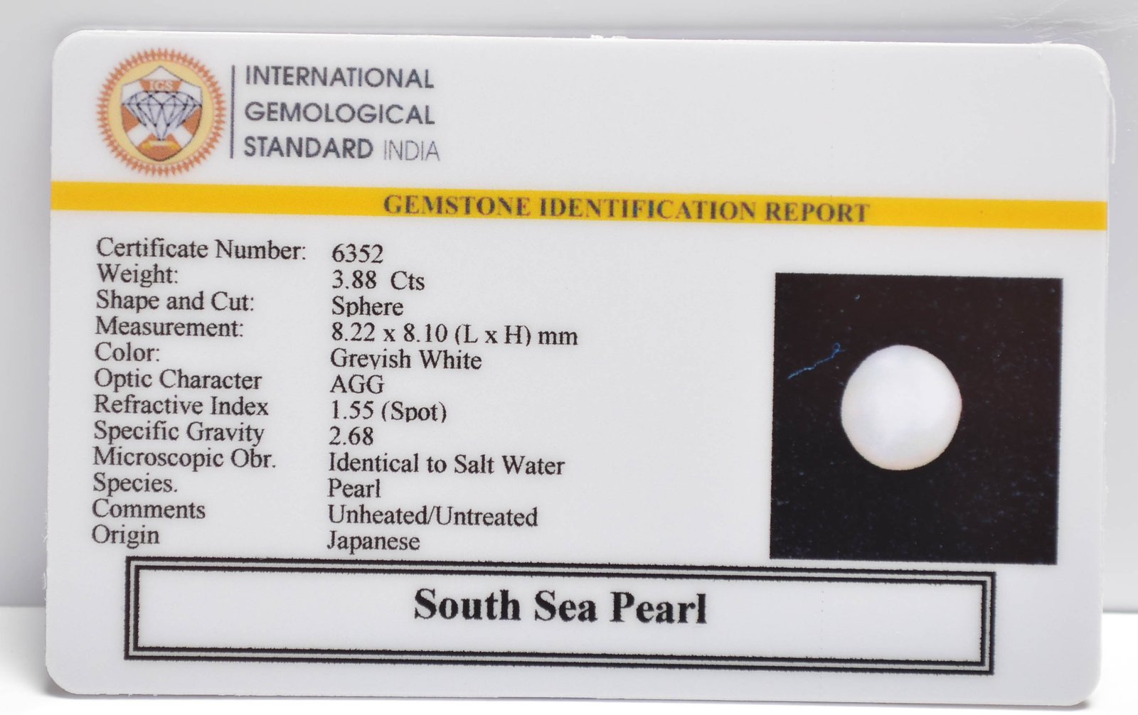 DSP3086 2 2 SOUTH SEA PEARL 3.88 Ct.