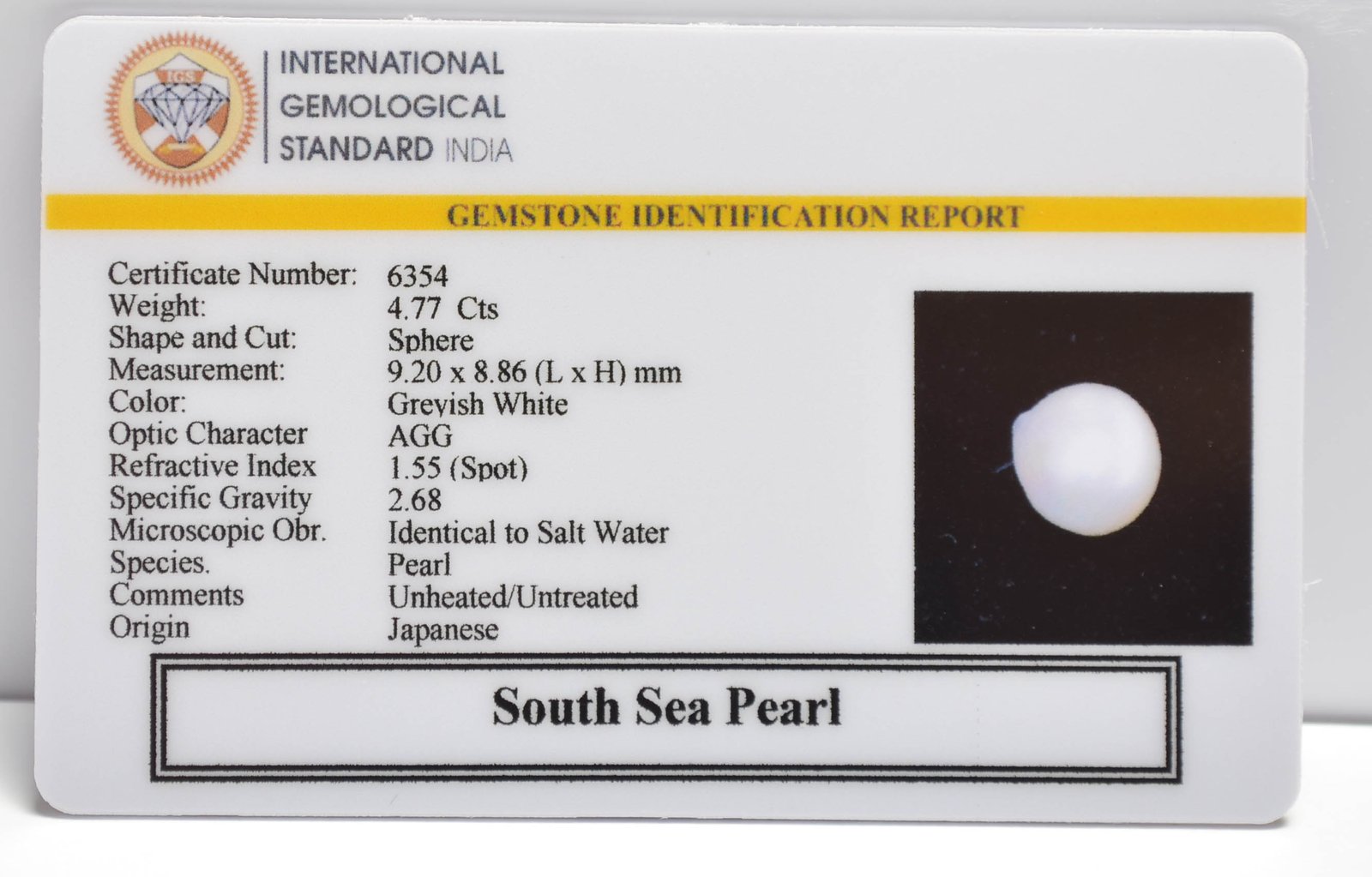 DSP3088 2 2 SOUTH SEA PEARL 4.77 Ct.