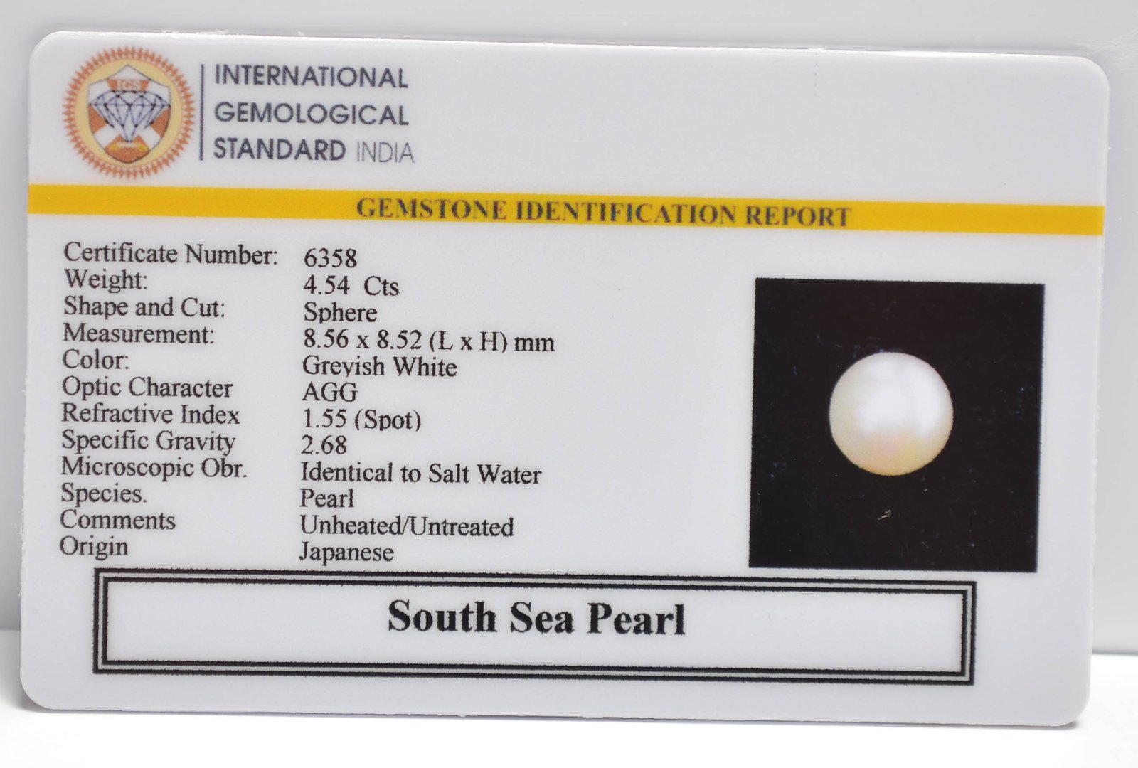 DSP3092 2 2 SOUTH SEA PEARL 4.54 Ct.