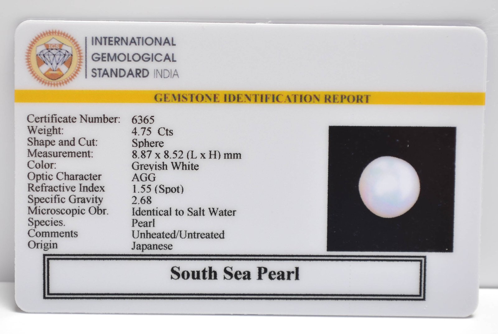 DSP3099 2 2 SOUTH SEA PEARL 4.75 Ct.