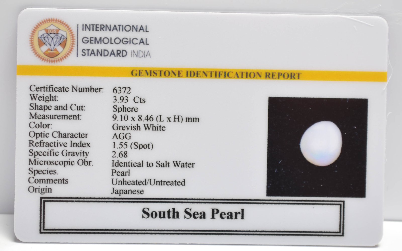 DSP3105 2 2 SOUTH SEA PEARL 3.93 Ct.