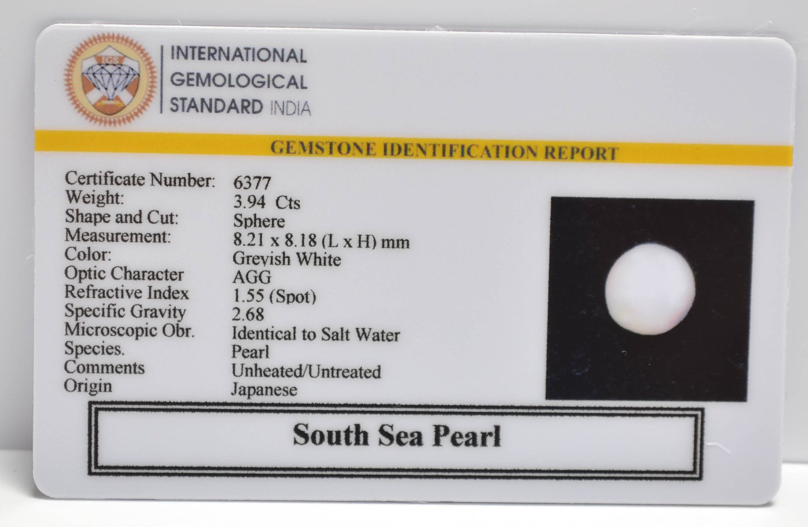 DSP3108 2 2 SOUTH SEA PEARL 3.94 Ct.