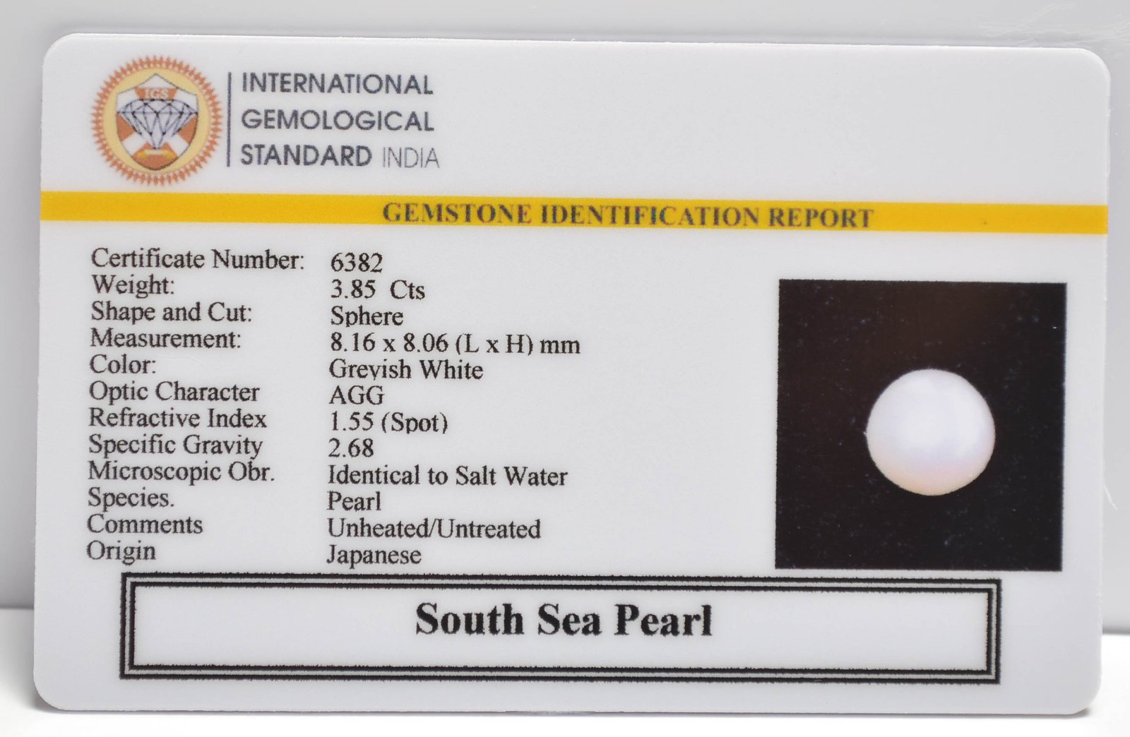 DSP3112 2 2 SOUTH SEA PEARL 3.85 Ct.