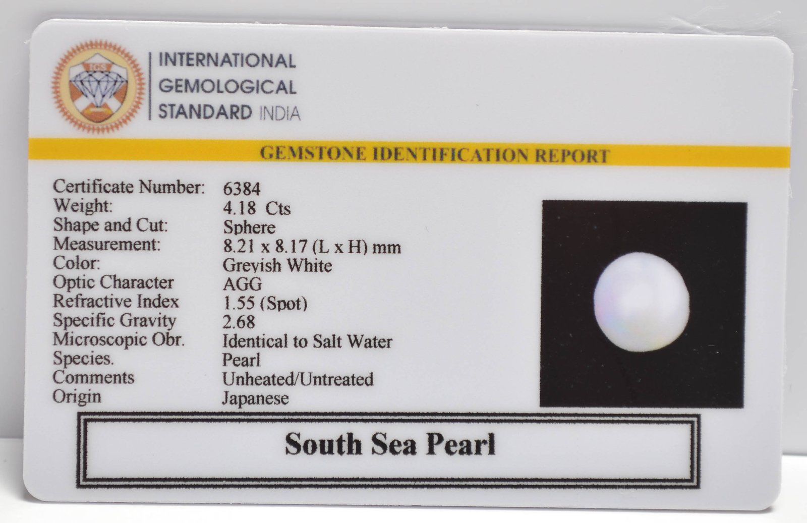 DSP3114 2 2 SOUTH SEA PEARL 4.18 Ct.