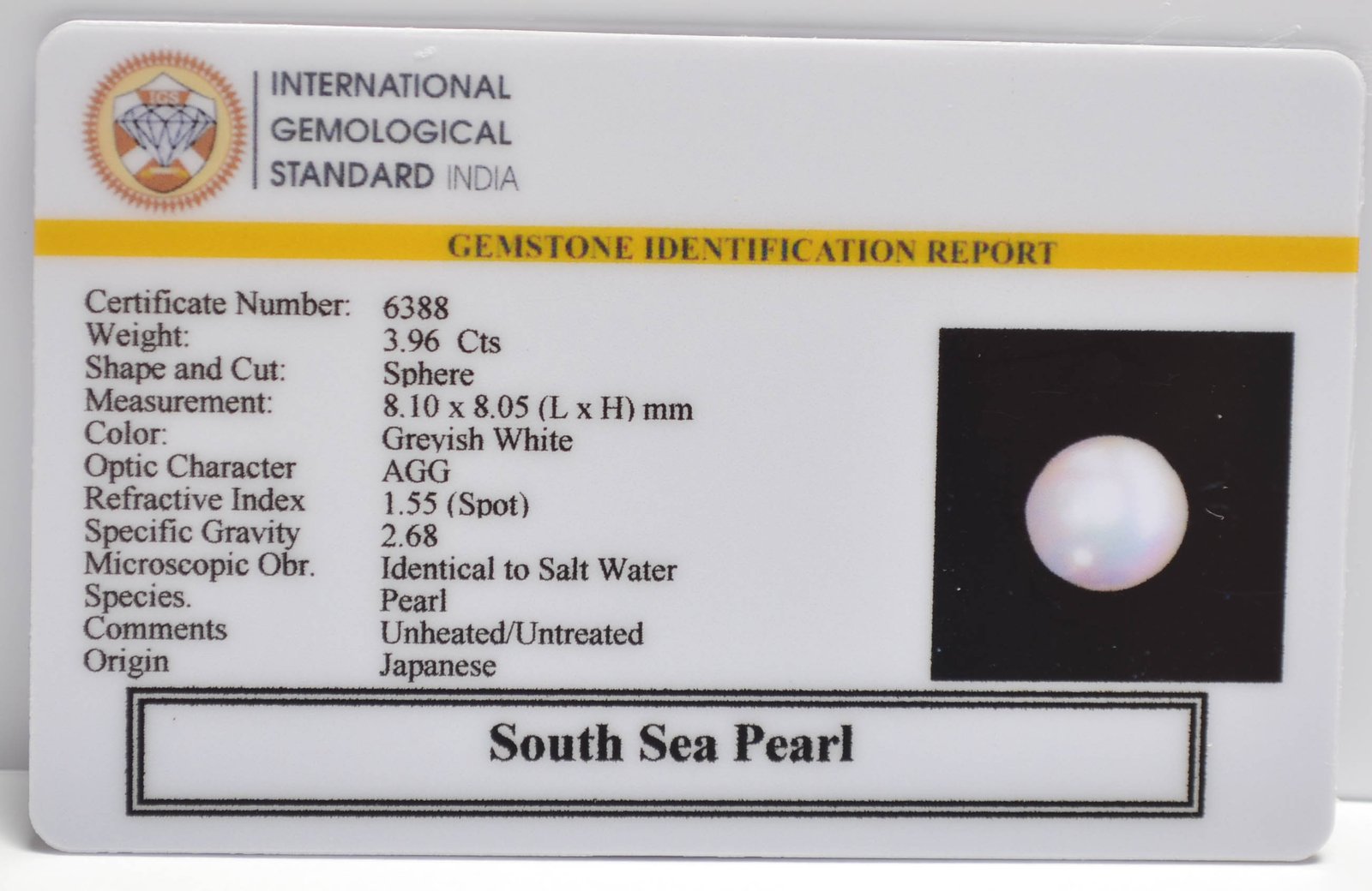 SOUTH SEA PEARL 3.96 Ct. 3 DSP3117 2 2 SOUTH SEA PEARL 3.96 Ct.
