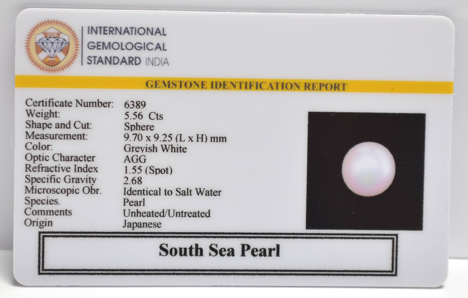 DSP3118 2 2 SOUTH SEA PEARL 5.56 Ct.