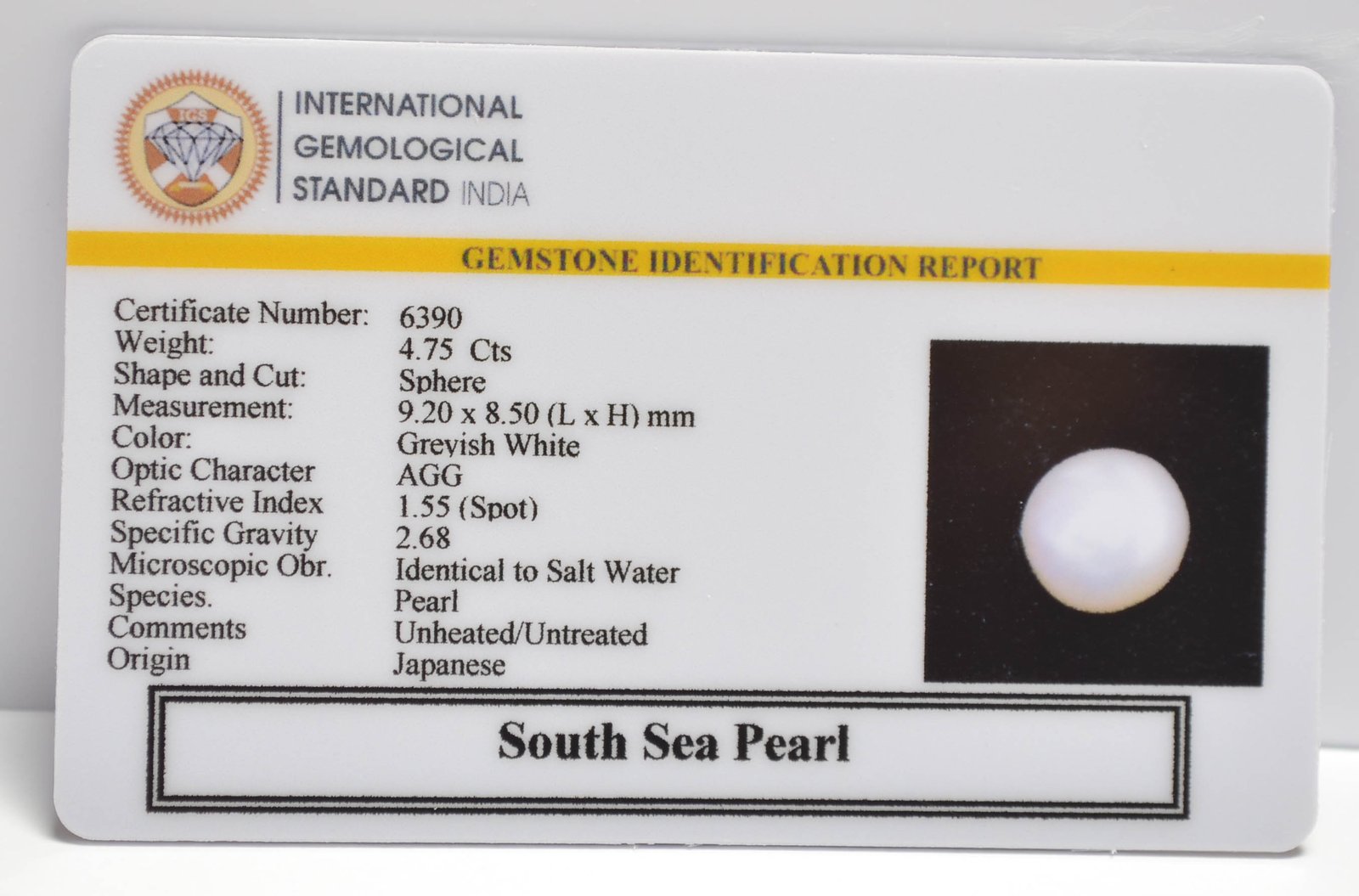DSP3119 2 2 SOUTH SEA PEARL 4.75 Ct.