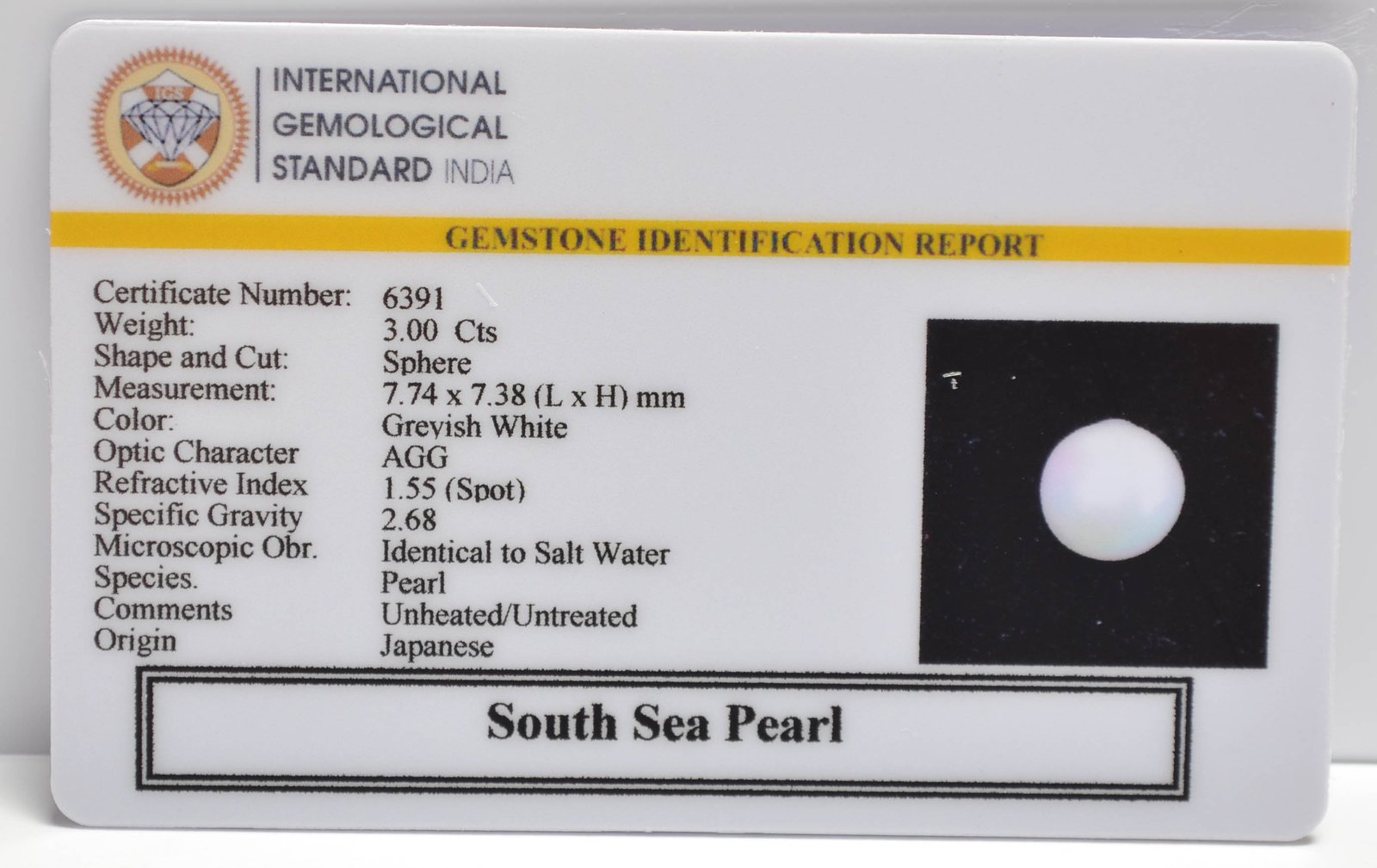 DSP3120 2 2 SOUTH SEA PEARL 3 Ct.