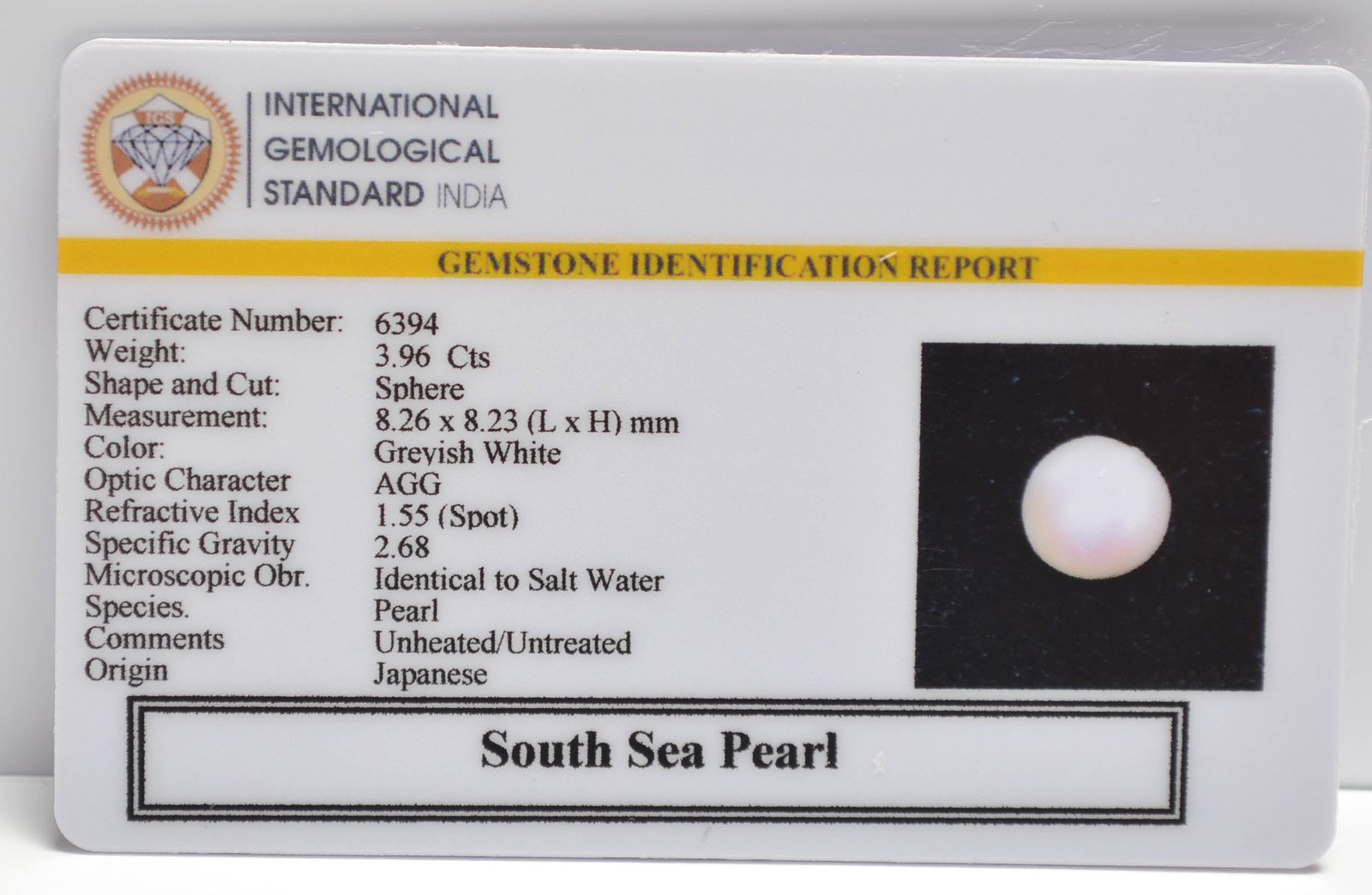 DSP3122 2 2 SOUTH SEA PEARL 3.96 Ct.
