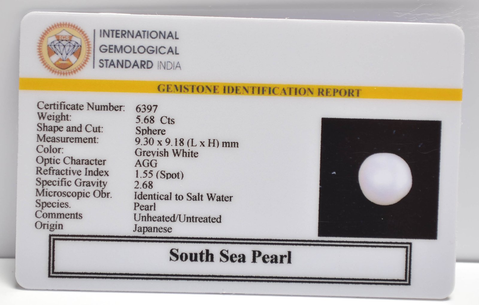 DSP3125 2 2 SOUTH SEA PEARL 5.68 Ct.