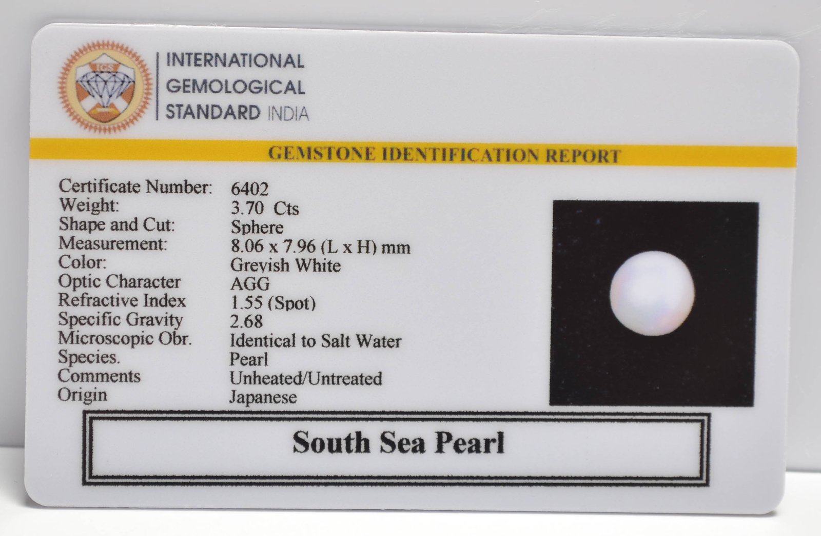DSP3129 2 2 SOUTH SEA PEARL 3.7 Ct.