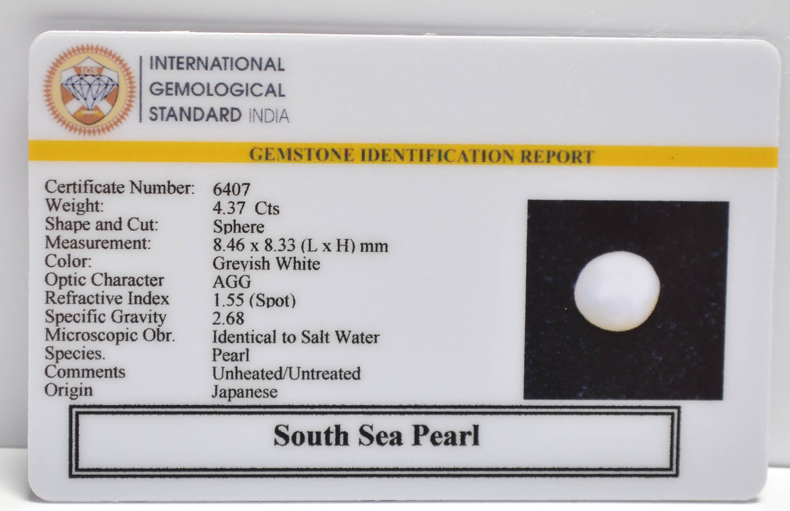 DSP3134 2 2 SOUTH SEA PEARL 4.37 Ct.