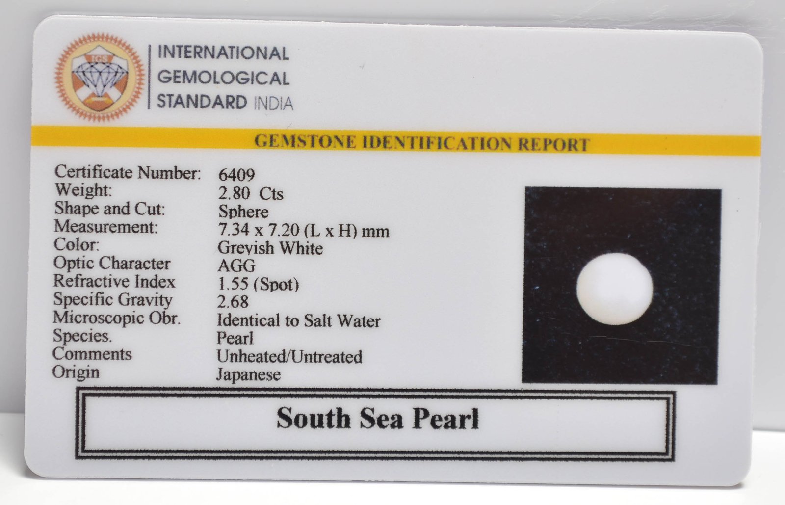 DSP3136 2 2 SOUTH SEA PEARL 2.8 Ct.