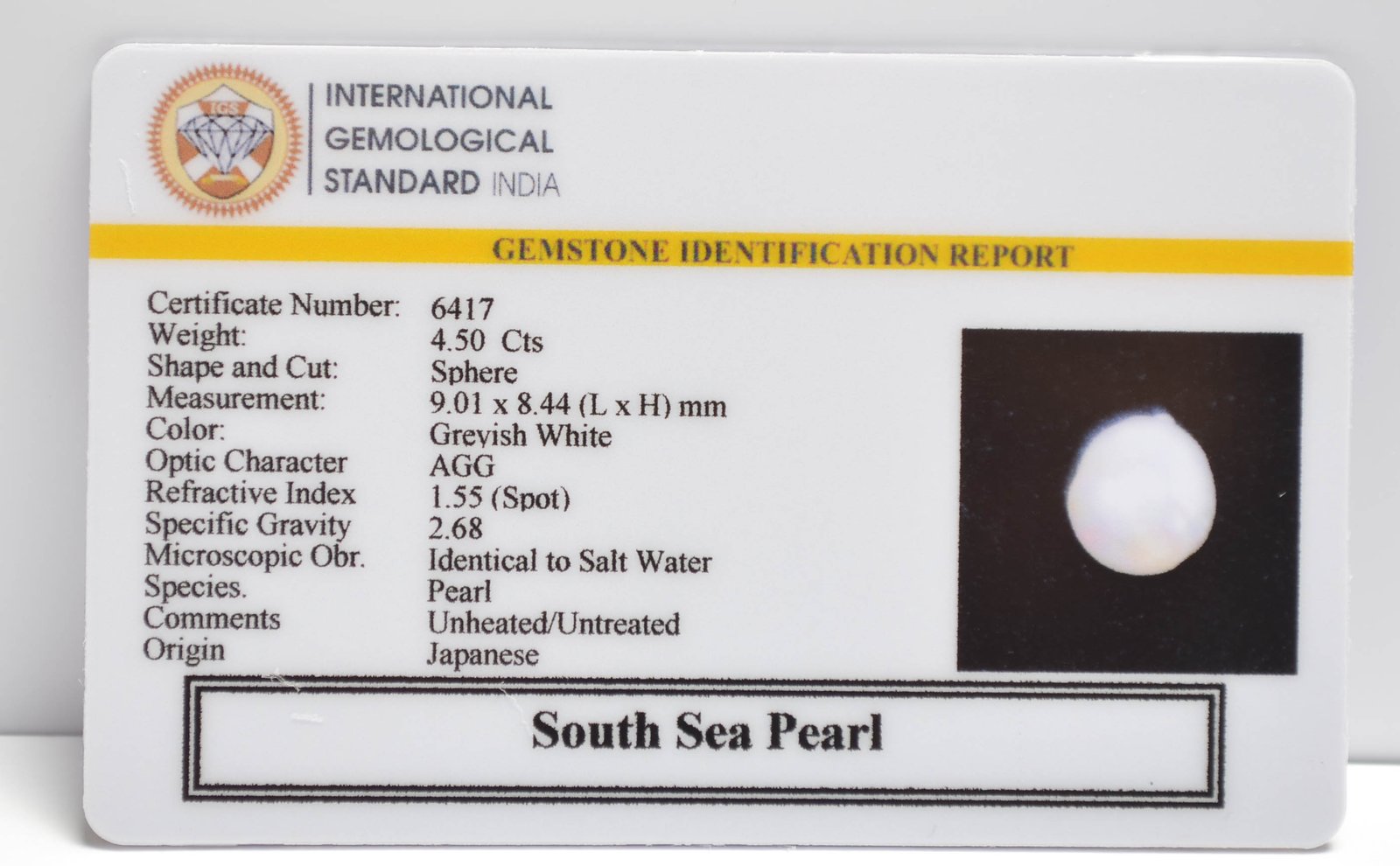DSP3144 2 2 SOUTH SEA PEARL 4.5 Ct.