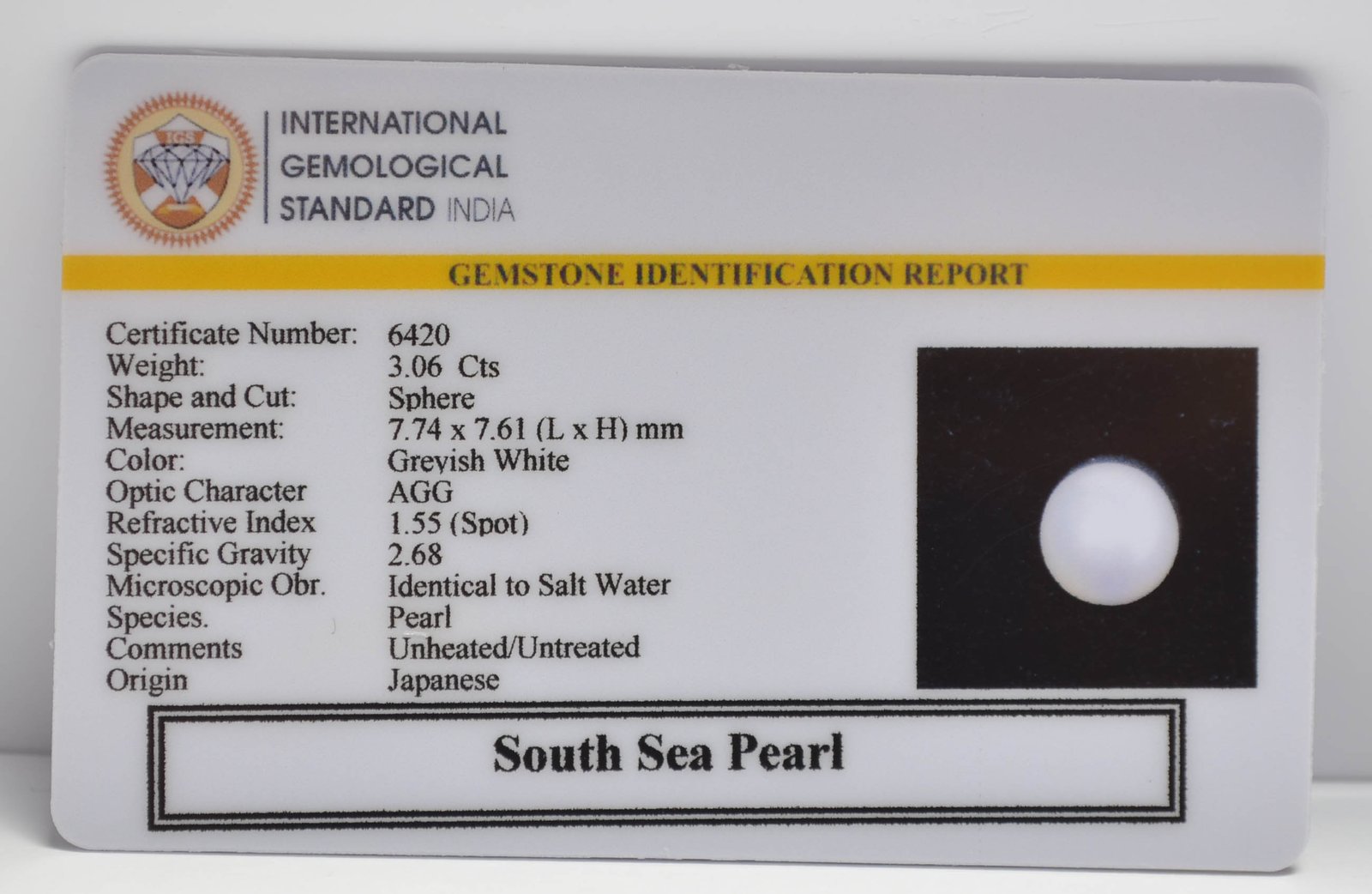 DSP3147 2 2 SOUTH SEA PEARL 3.06 Ct.