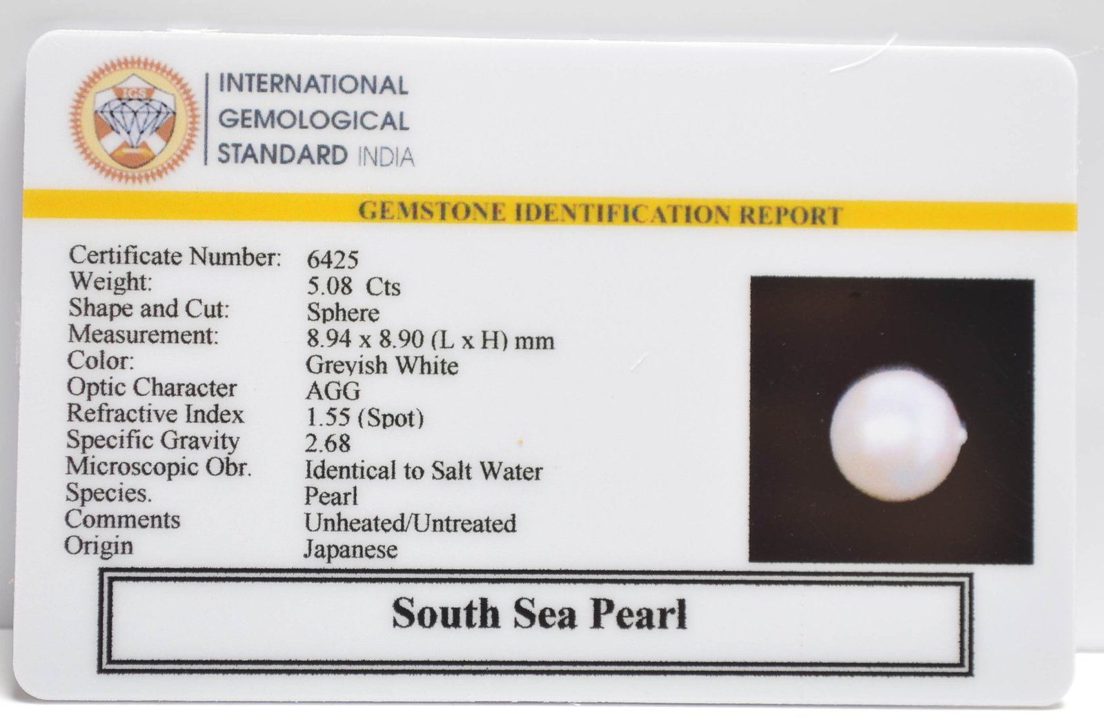 DSP3151 2 2 SOUTH SEA PEARL 5.08 Ct.