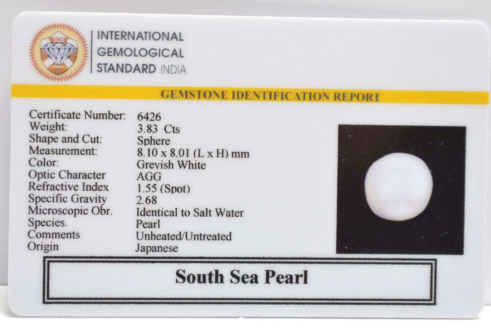 DSP3152 2 2 SOUTH SEA PEARL 3.83 Ct.