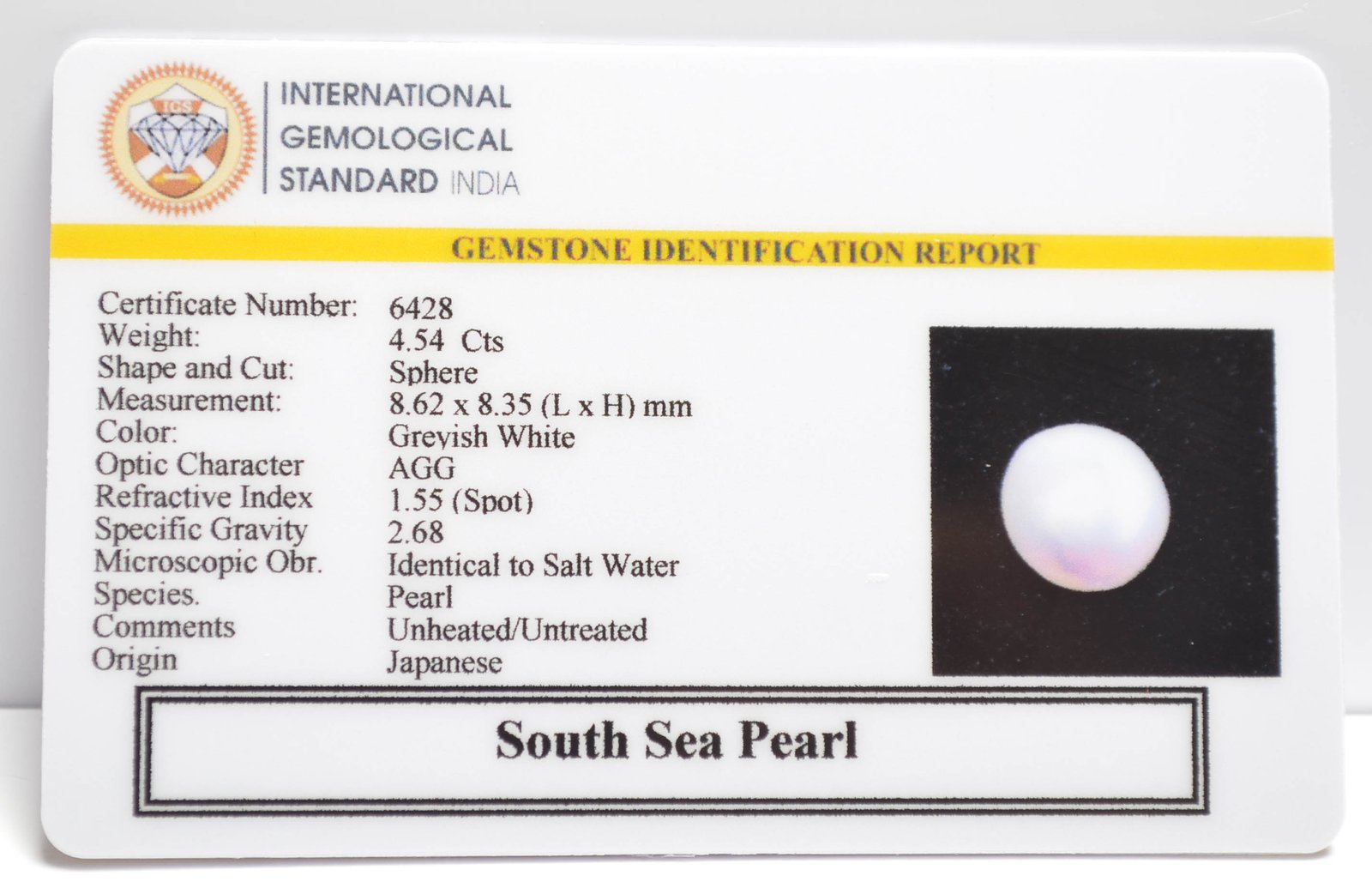 DSP3154 2 2 SOUTH SEA PEARL 4.54 Ct.