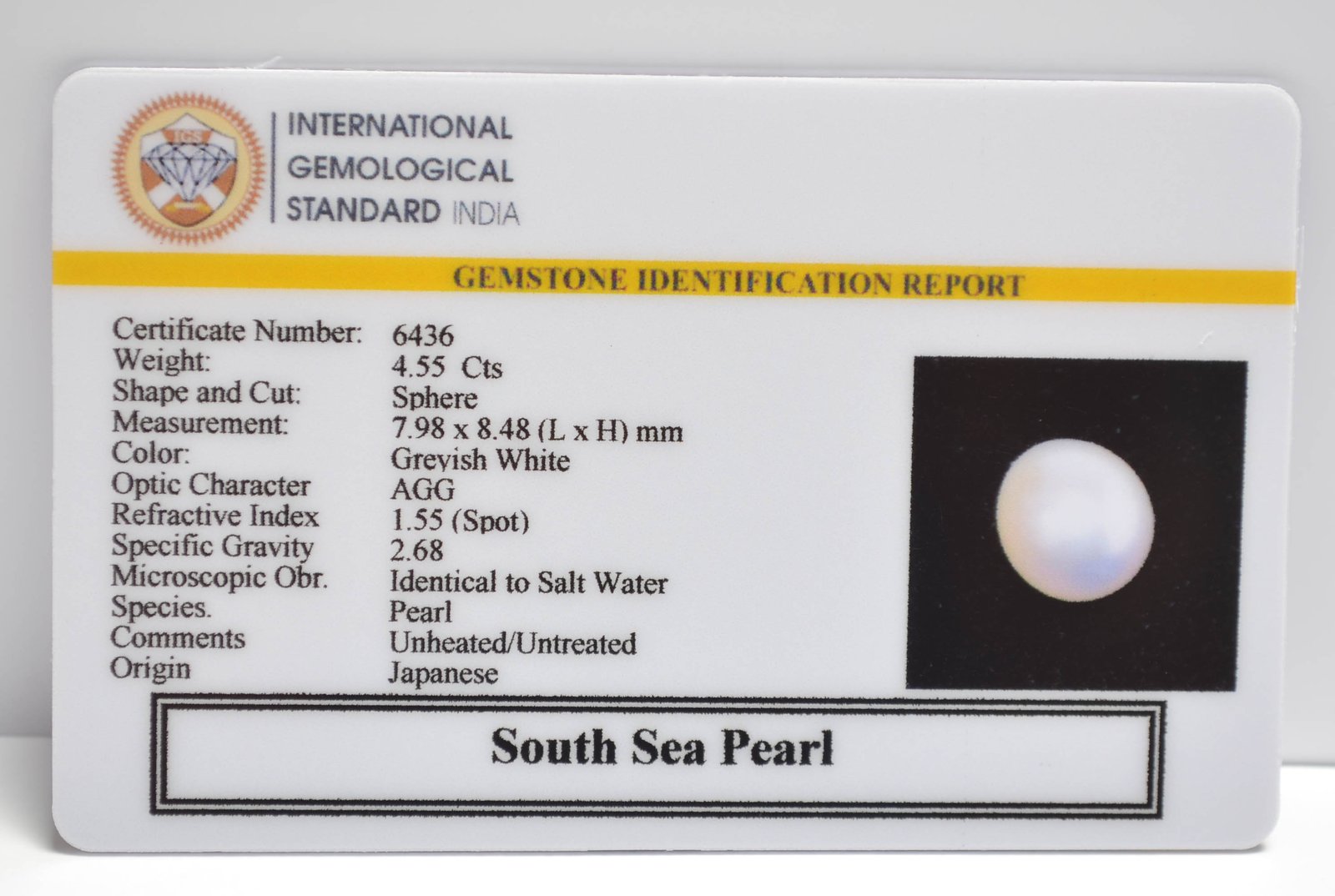 DSP3160 2 2 SOUTH SEA PEARL 4.55 Ct.