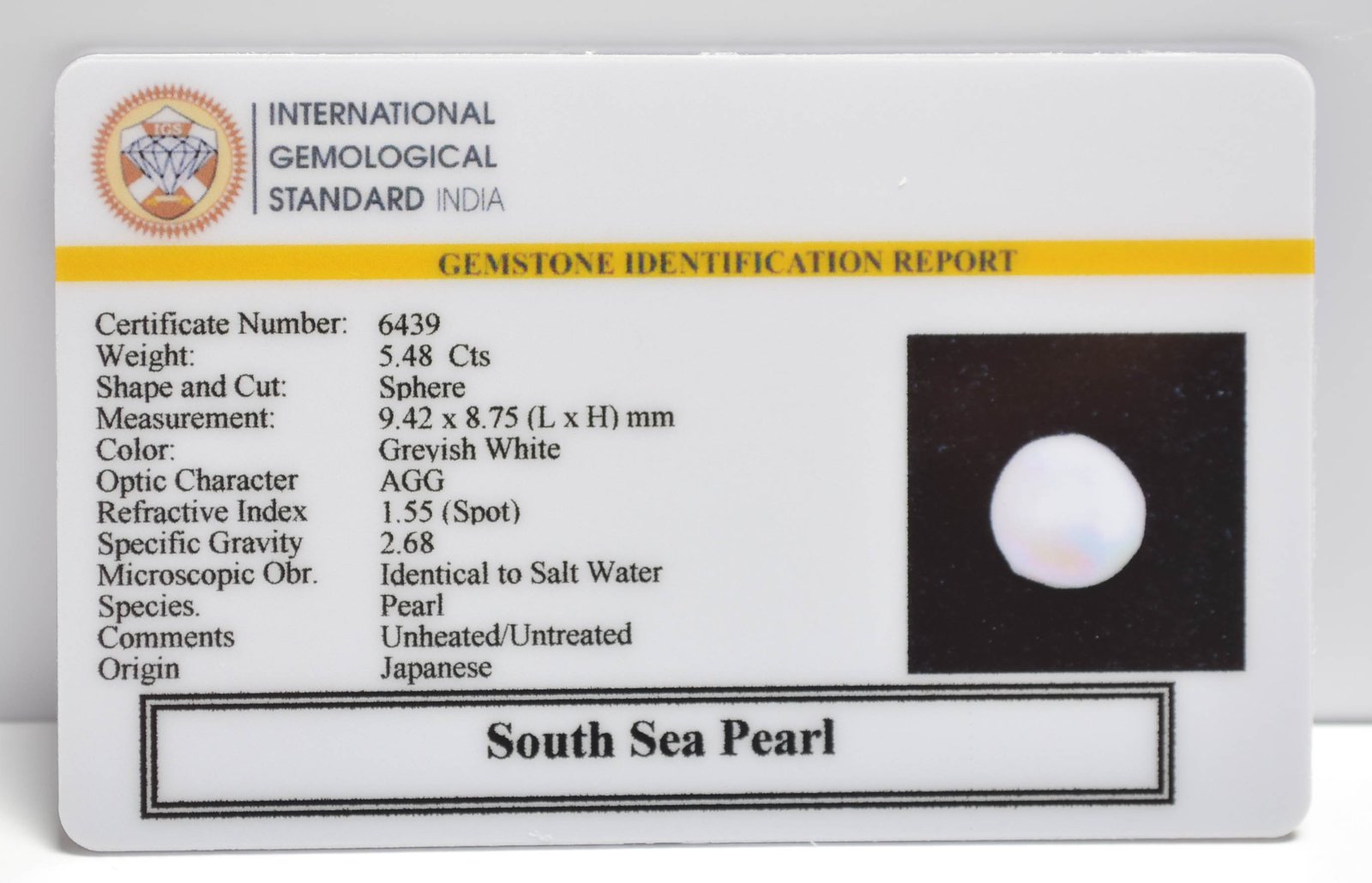 DSP3163 2 2 SOUTH SEA PEARL 5.48 Ct.