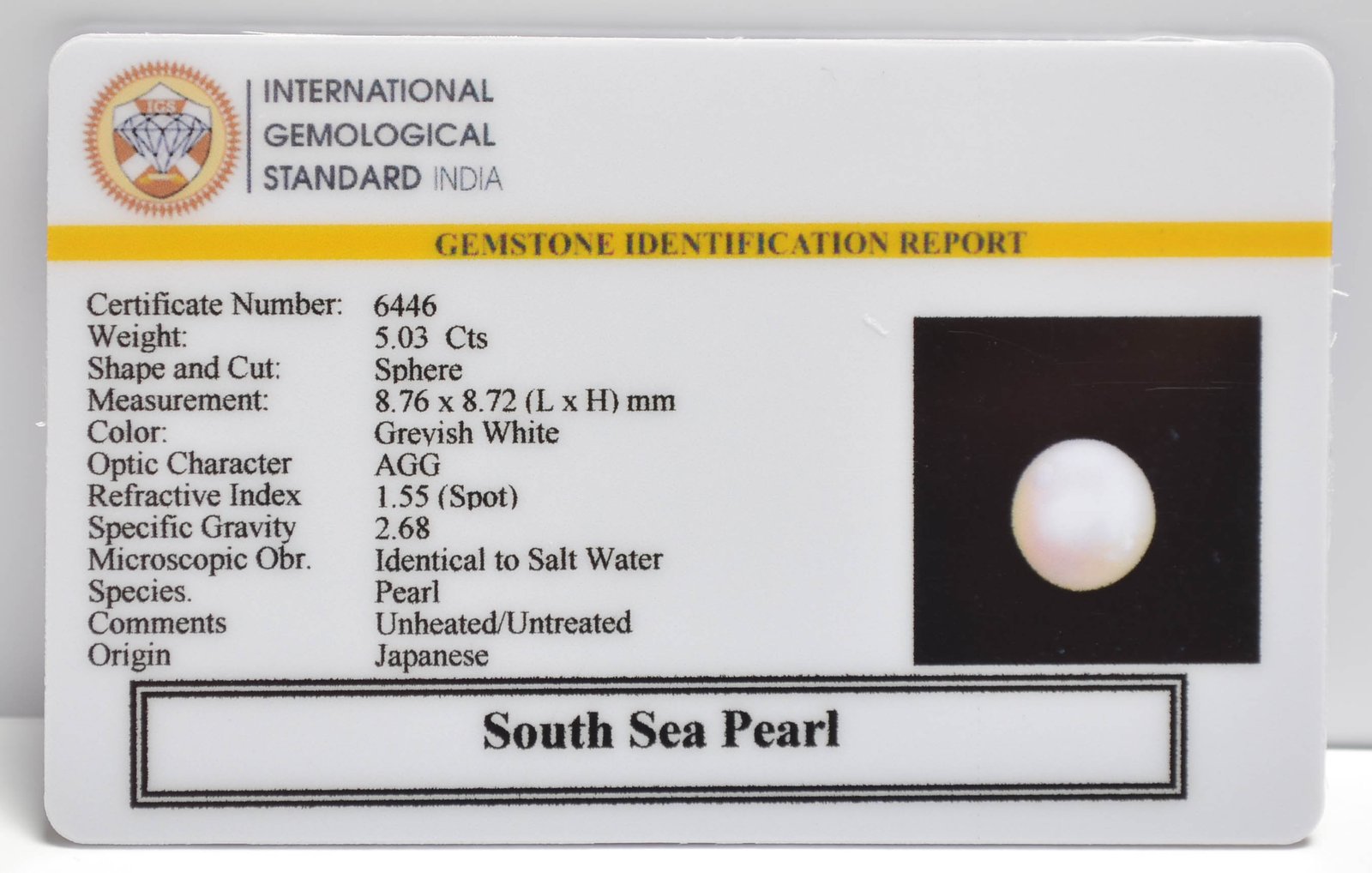 DSP3168 2 2 SOUTH SEA PEARL 5.03 Ct.