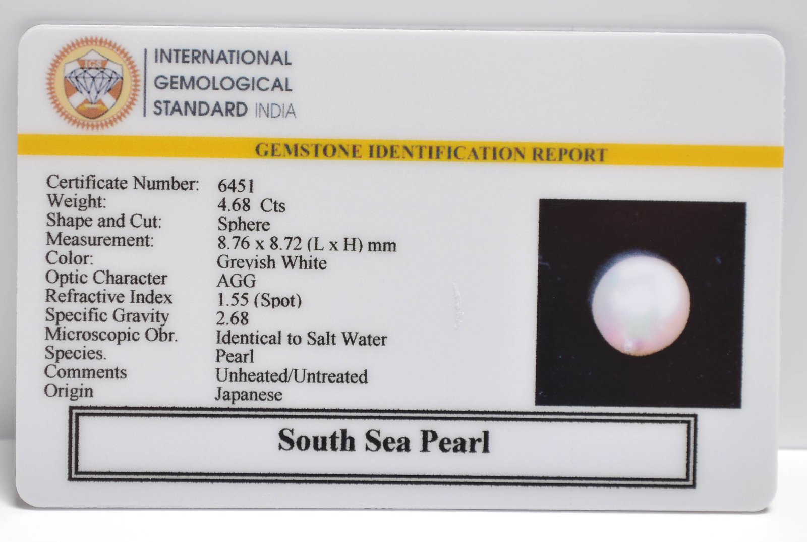 DSP3171 2 2 SOUTH SEA PEARL 4.68 Ct.