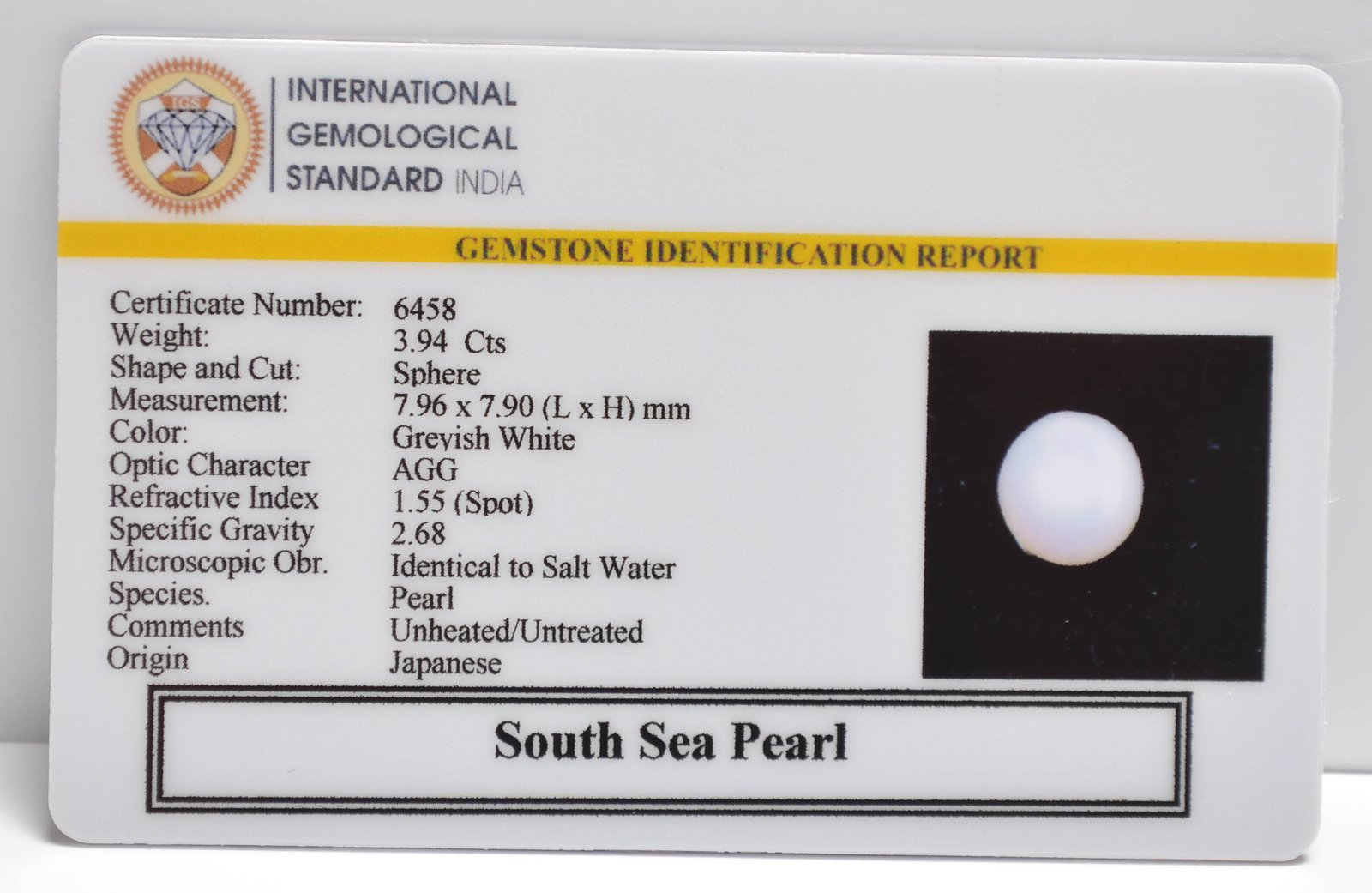 DSP3176 2 2 SOUTH SEA PEARL 3.94 Ct.