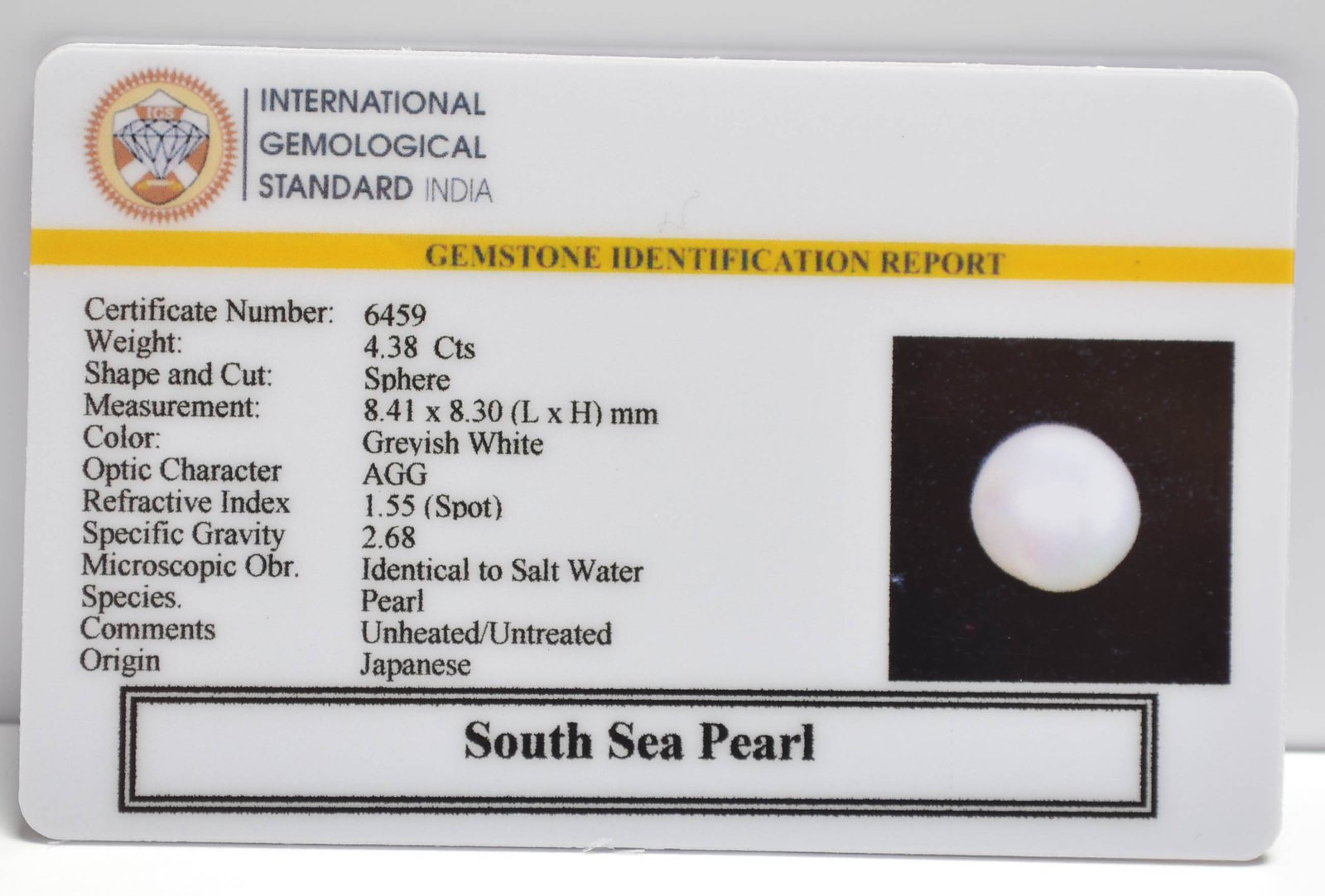 DSP3177 2 2 SOUTH SEA PEARL 4.38 Ct.