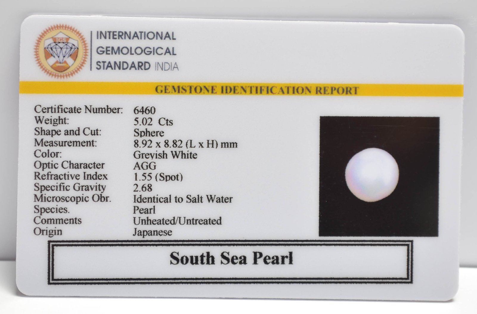DSP3178 2 2 SOUTH SEA PEARL 5.02 Ct.