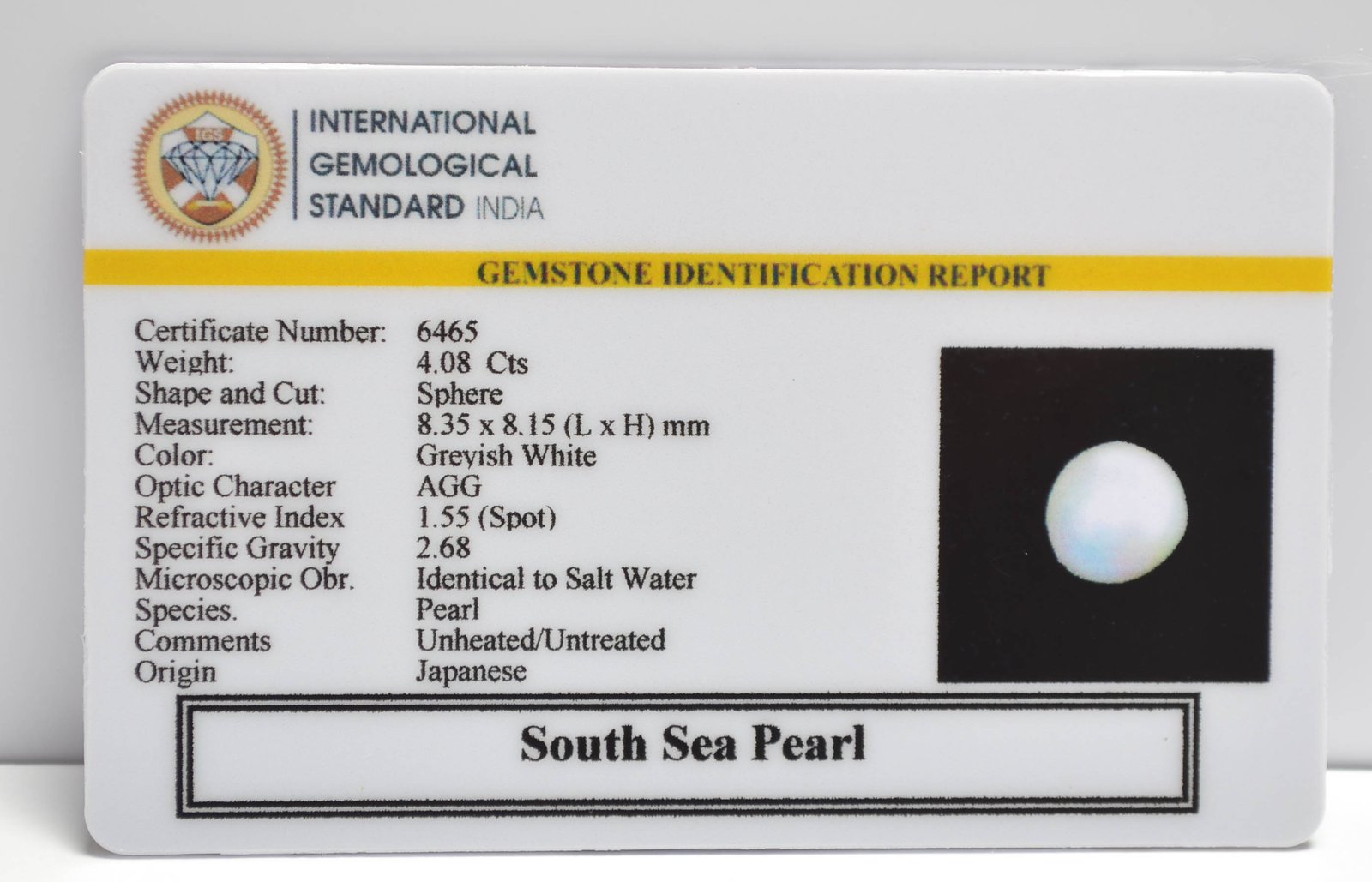 DSP3183 2 2 SOUTH SEA PEARL 4.08 Ct.