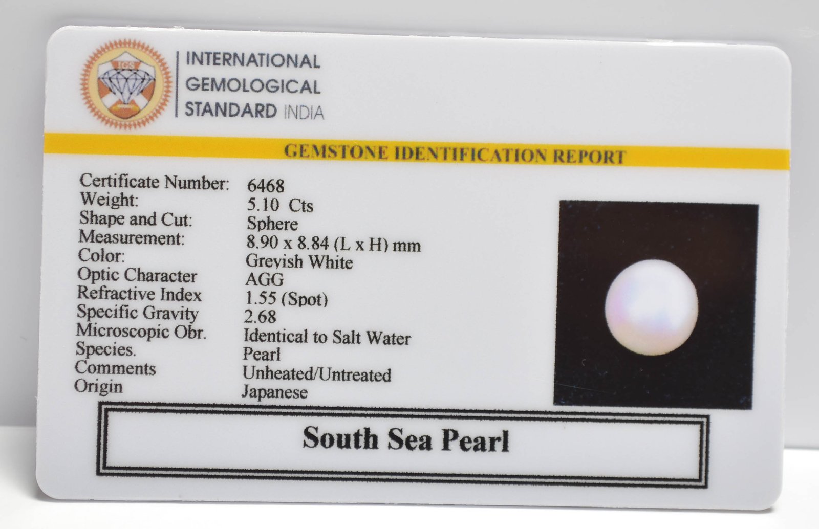 DSP3186 2 2 SOUTH SEA PEARL 5.1 Ct.