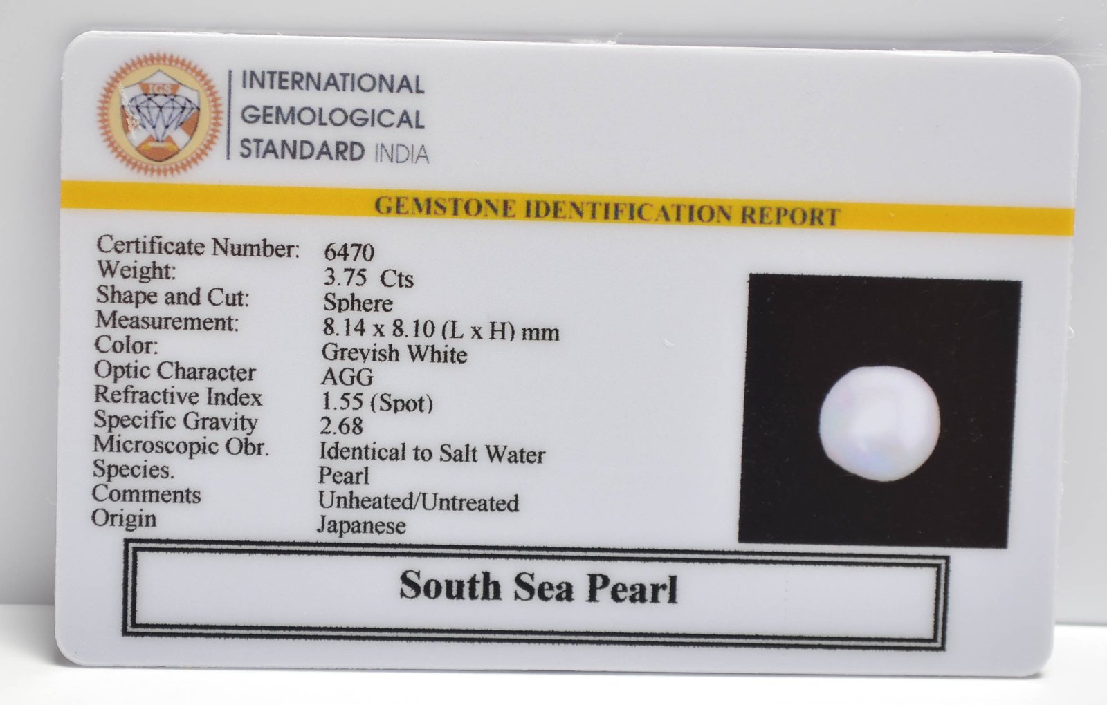 DSP3188 2 2 SOUTH SEA PEARL 3.75 Ct.
