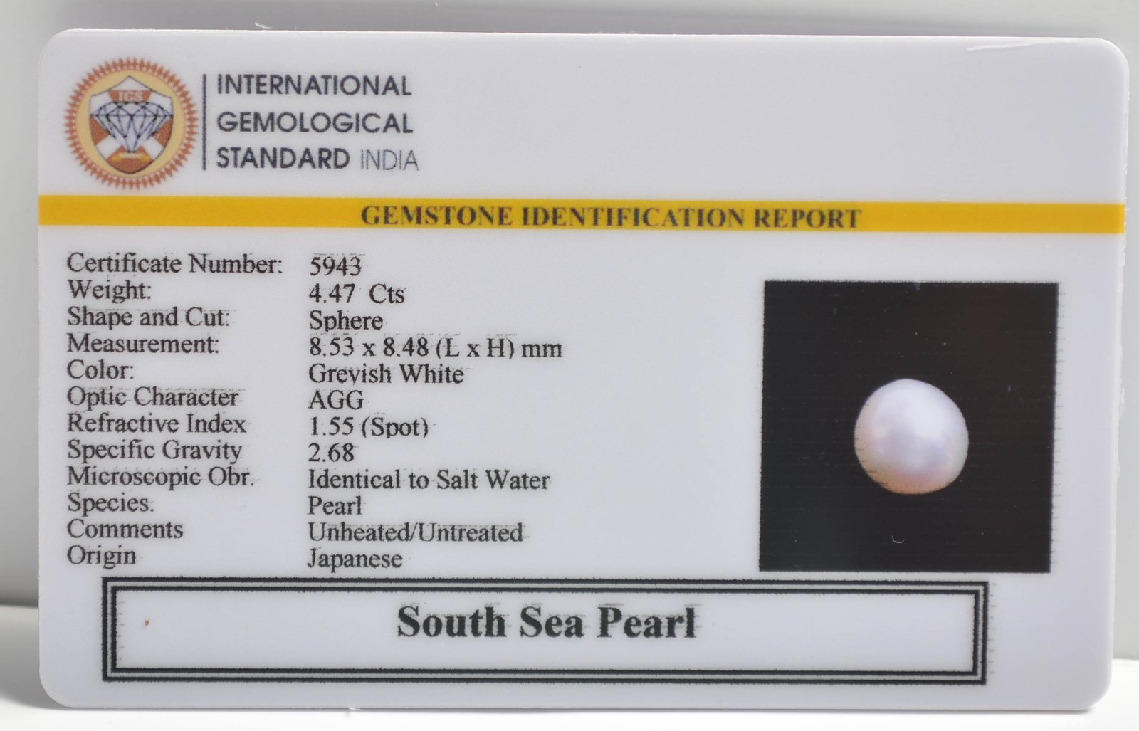 DSPG2851 2 1 SOUTH SEA PEARL 4.47 Ct.