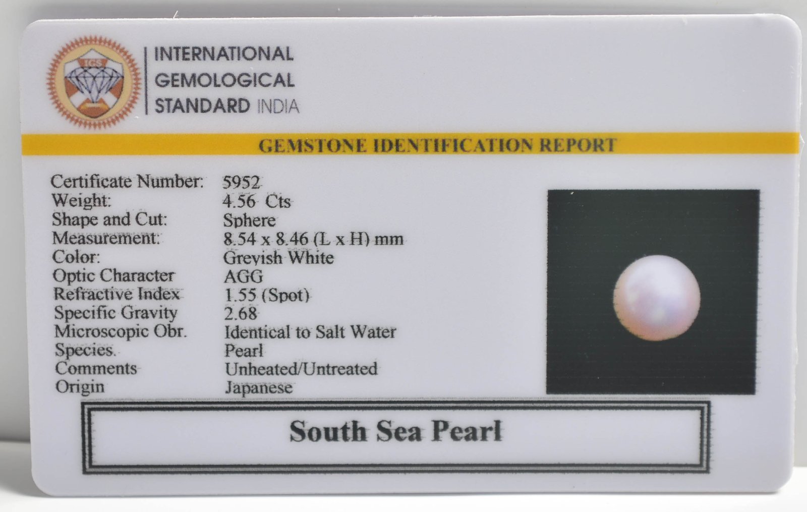 DSPG2853 2 1 SOUTH SEA PEARL 4.56 Ct.