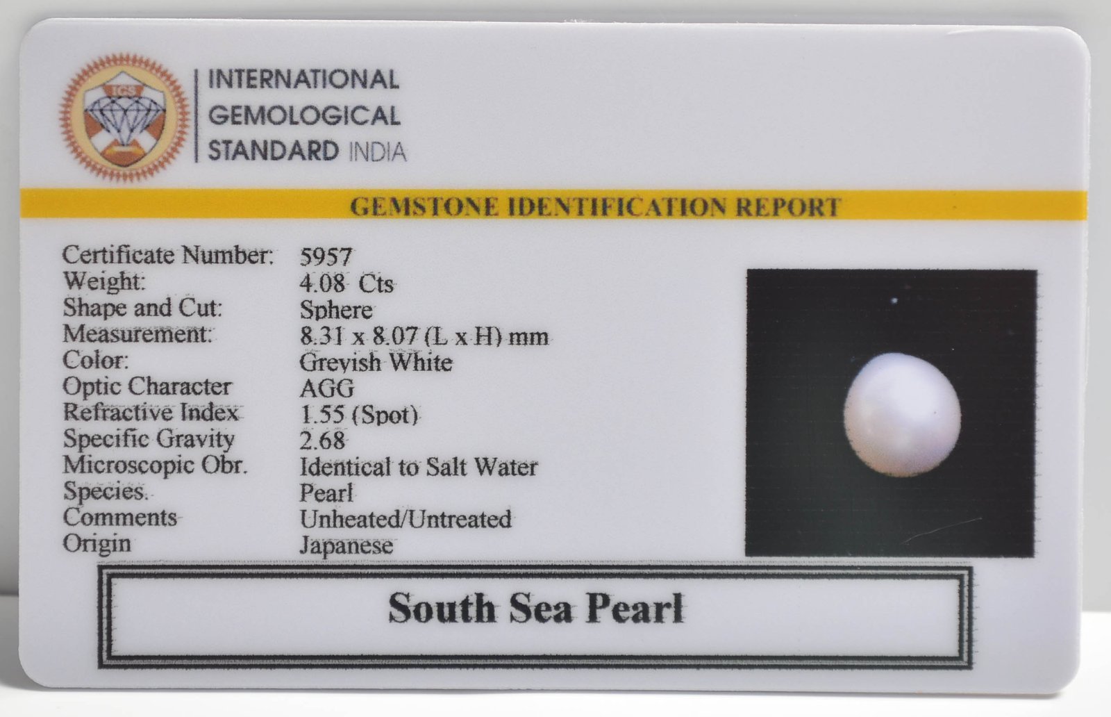 DSPG2855 2 1 SOUTH SEA PEARL 4.08 Ct.