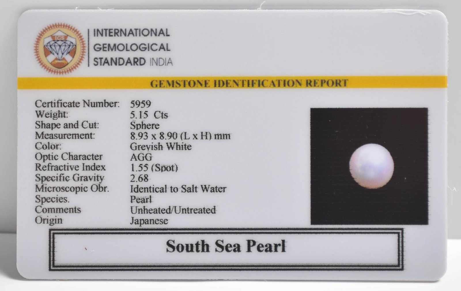 DSPG2856 2 1 SOUTH SEA PEARL 5.15 Ct.