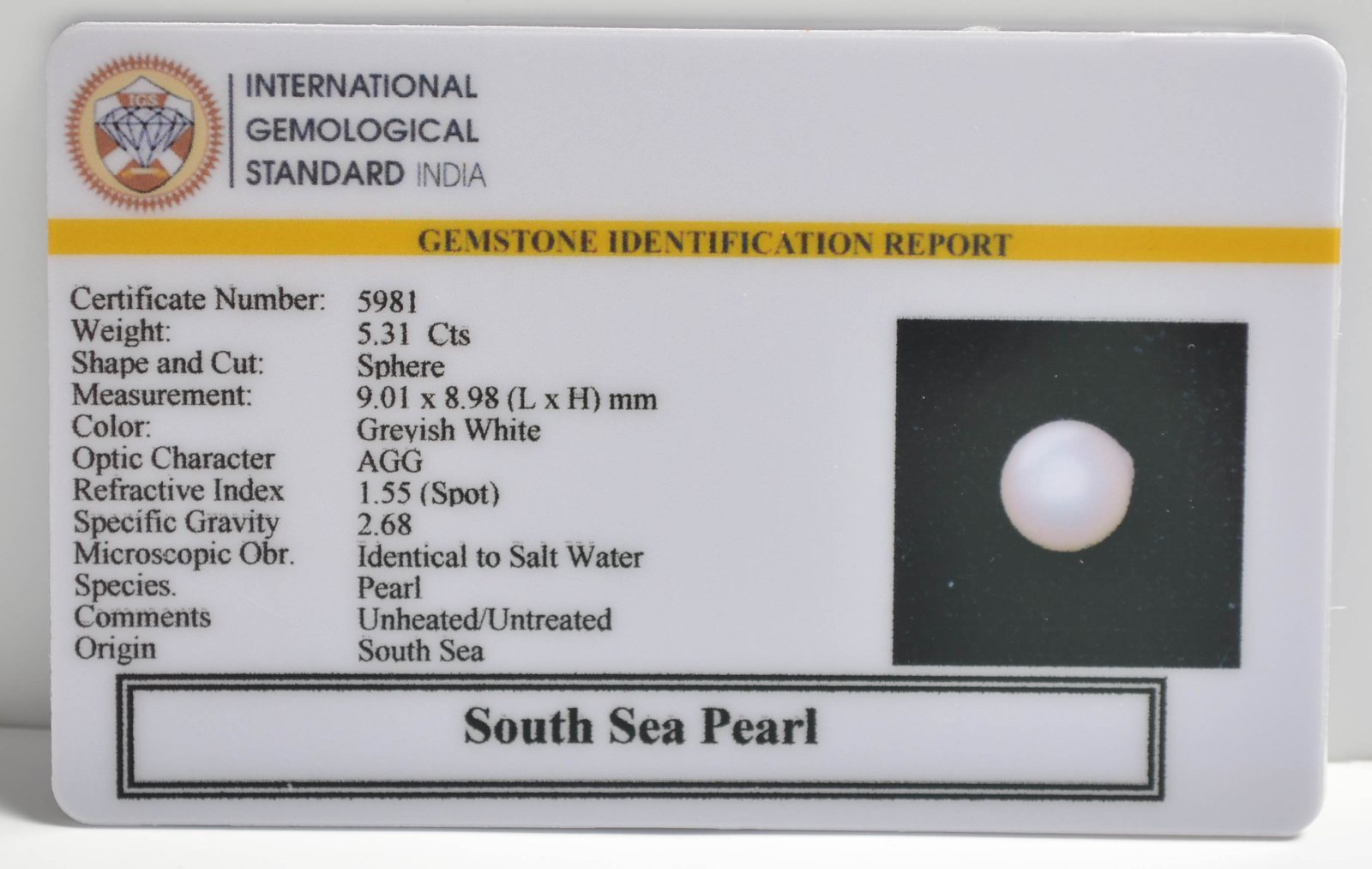 DSPG2860 2 1 SOUTH SEA PEARL 5.31 Ct.