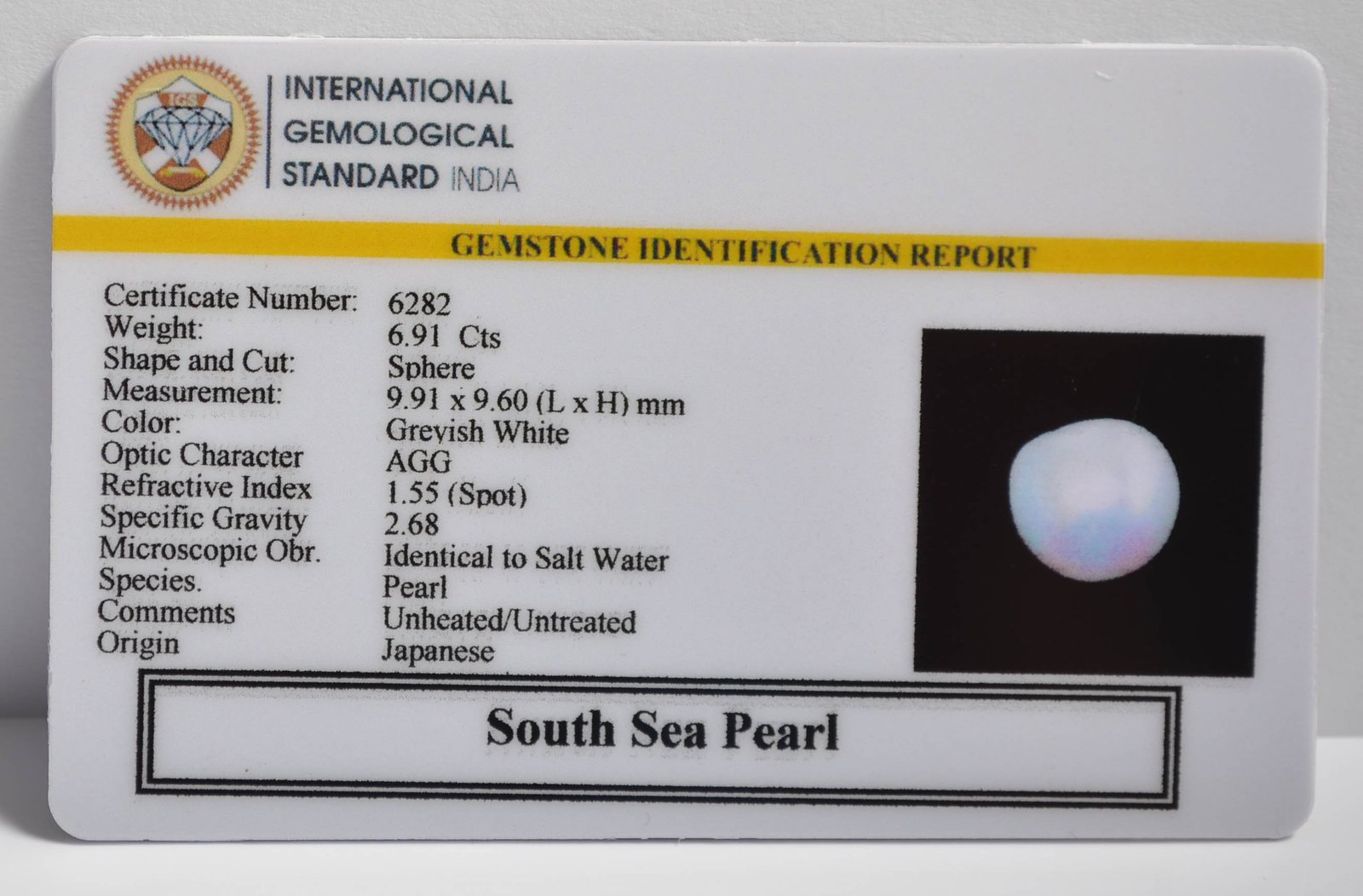 DSPG2865 2 2 SOUTH SEA PEARL 6.91 Ct.