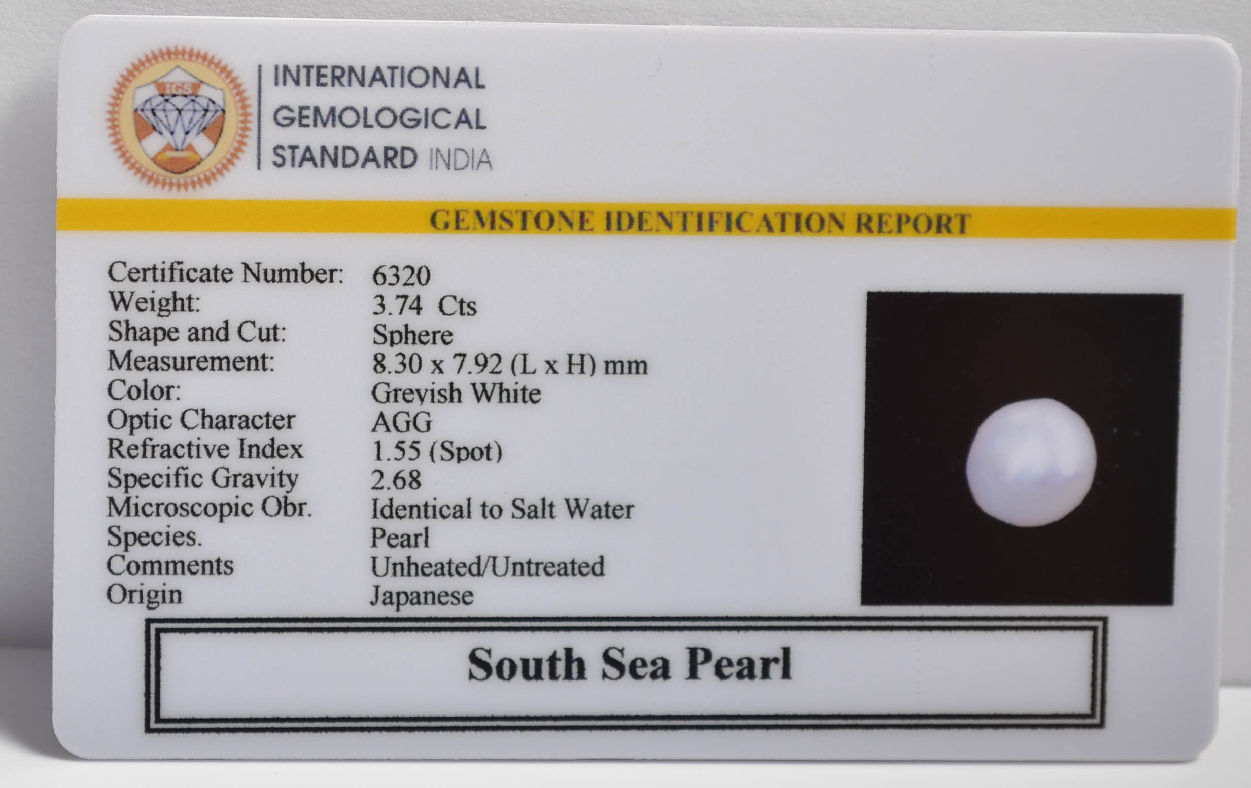 DSPG2872 2 SOUTH SEA PEARL 3.74 Ct.