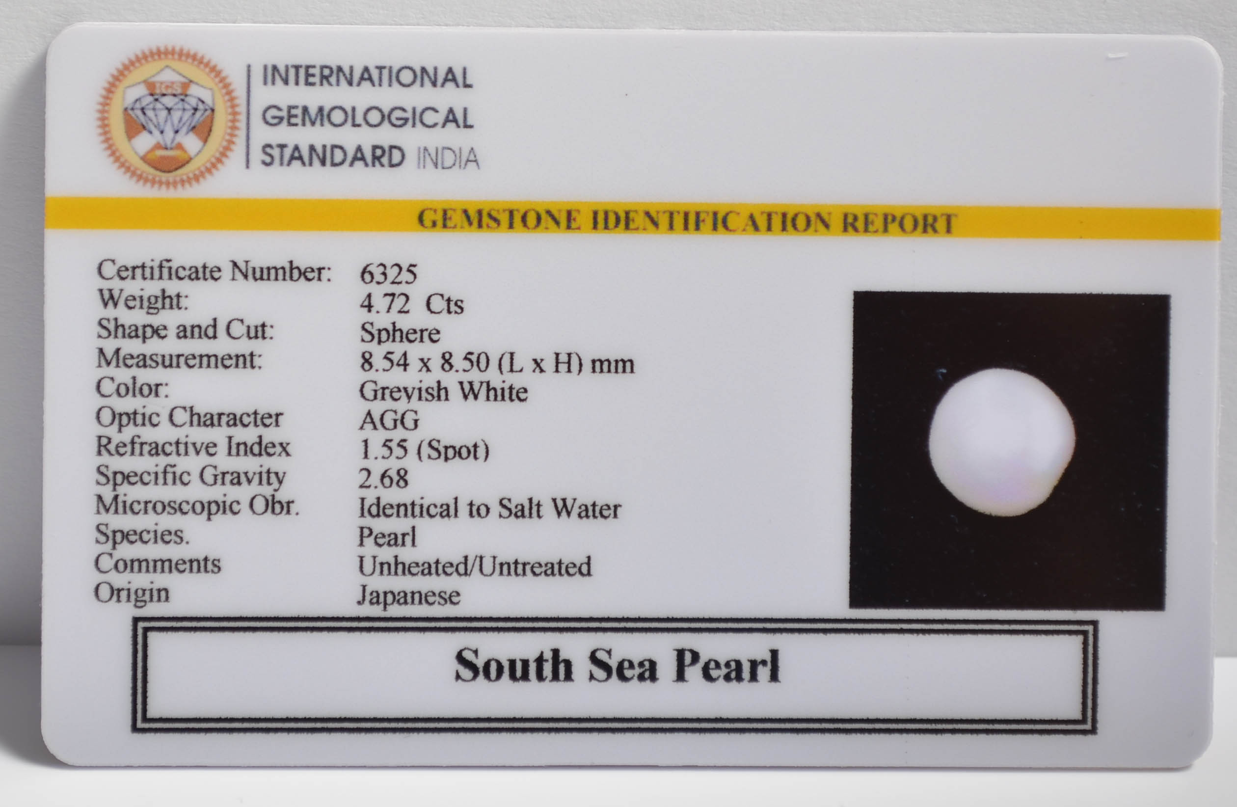 DSPG2874 2 SOUTH SEA PEARL 4.72 Ct.