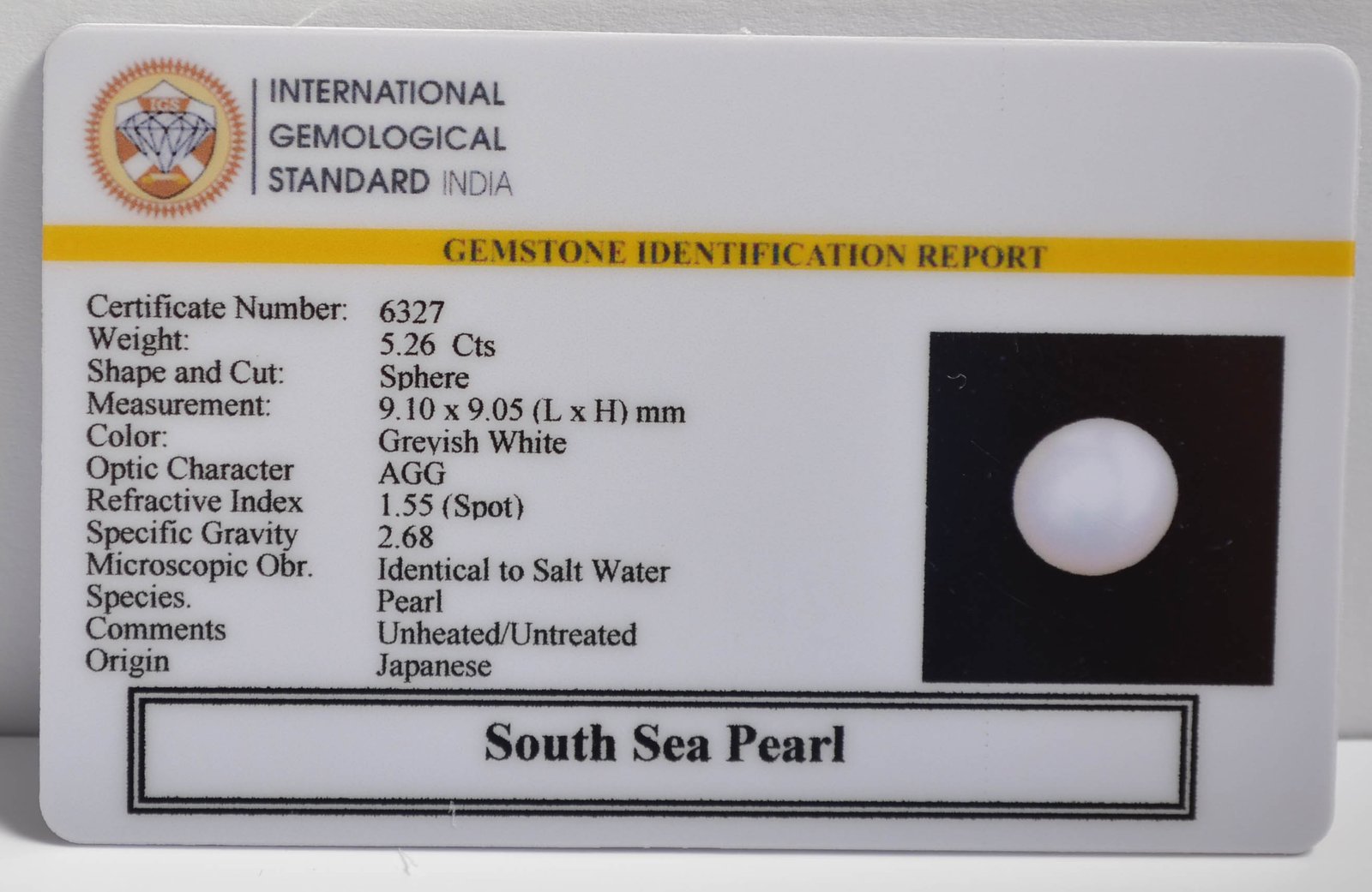 DSPG2875 2 2 SOUTH SEA PEARL 5.26 Ct.